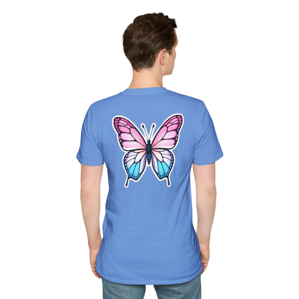 Trans Caterpillar to Butterfly Transformation T-Shirt, Unisex Graphic T-Shirt