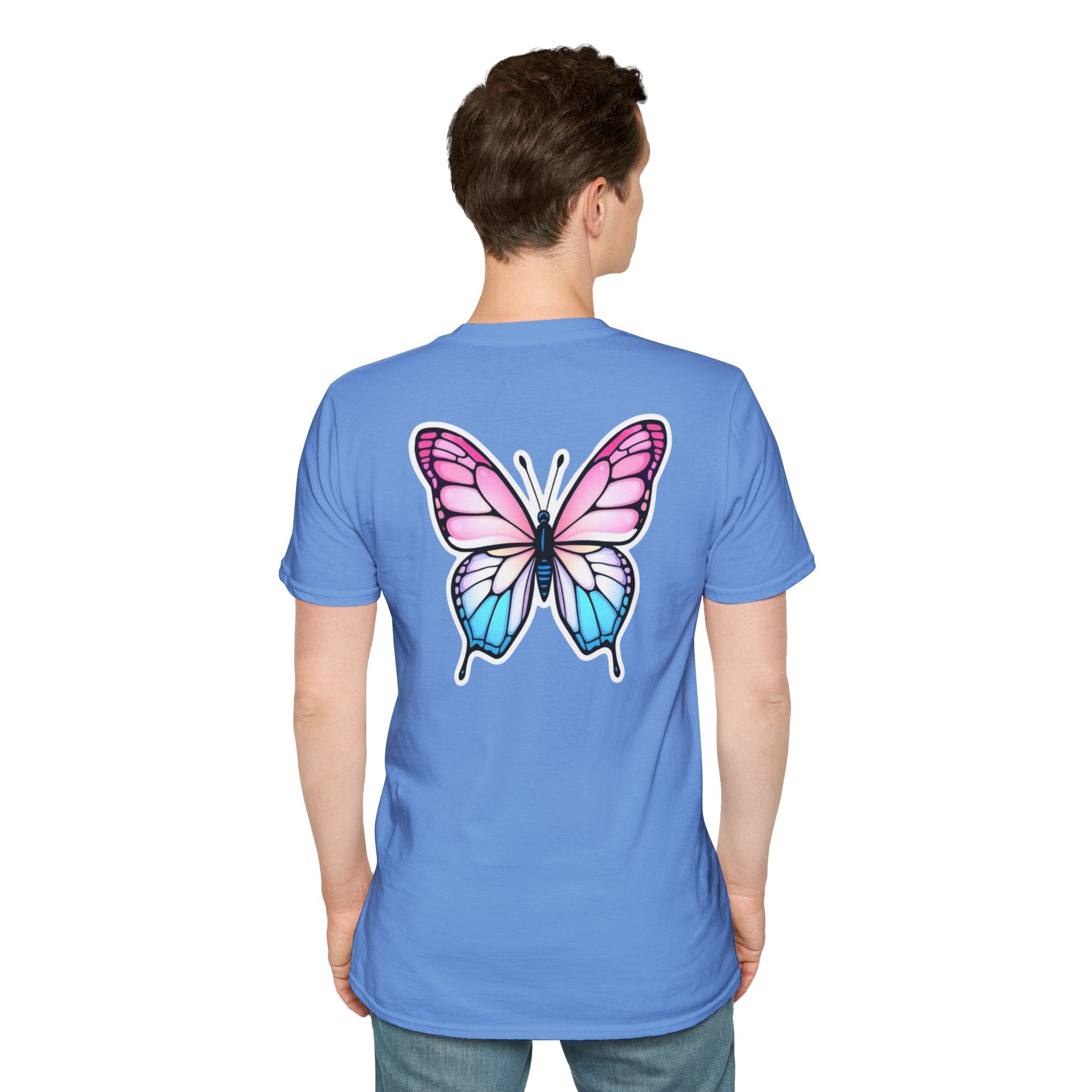 Trans Caterpillar to Butterfly Transformation T-Shirt, Unisex Graphic T-Shirt