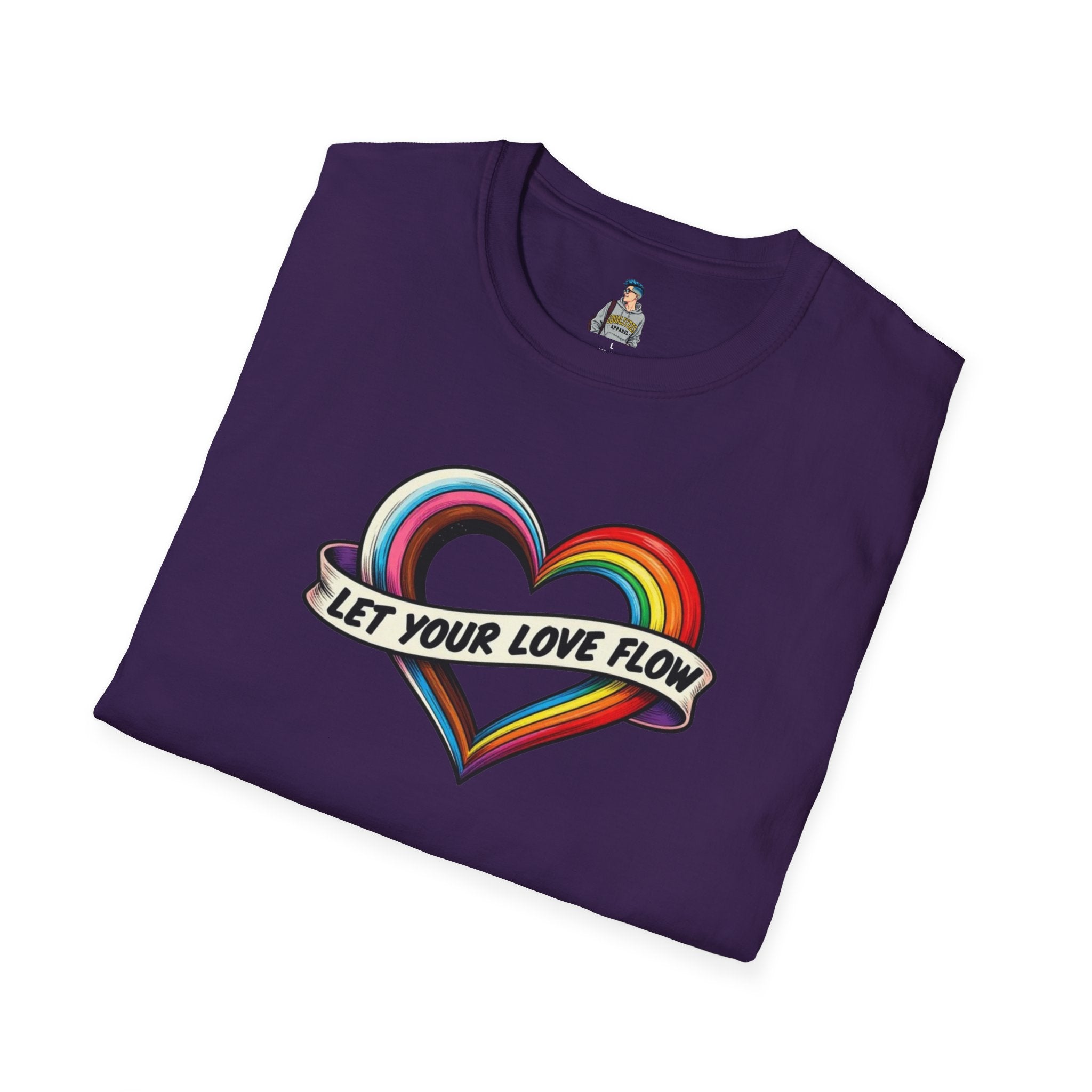 Let Your Love Flow Rainbow Heart T-Shirt