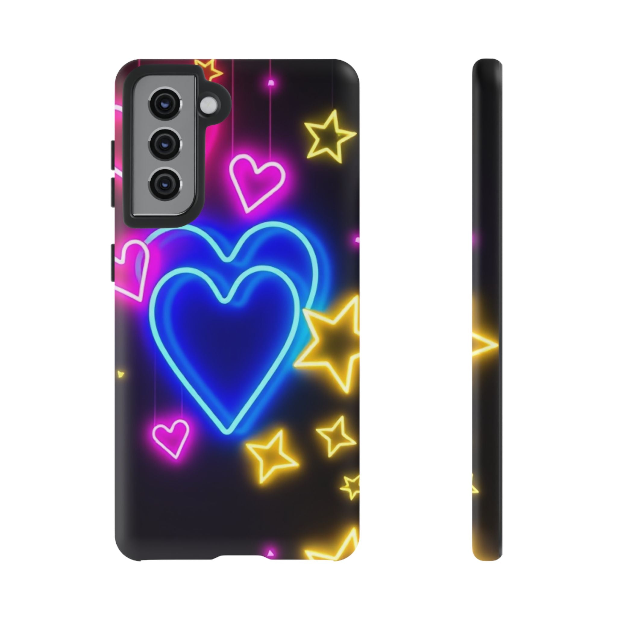 Android OR iPhone Compatible Cases - Neon Love Design - Unique Tough Cases