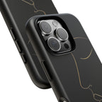 Android OR iPhone Compatible Cases - Gold Line Face Design - Unique Tough Cases