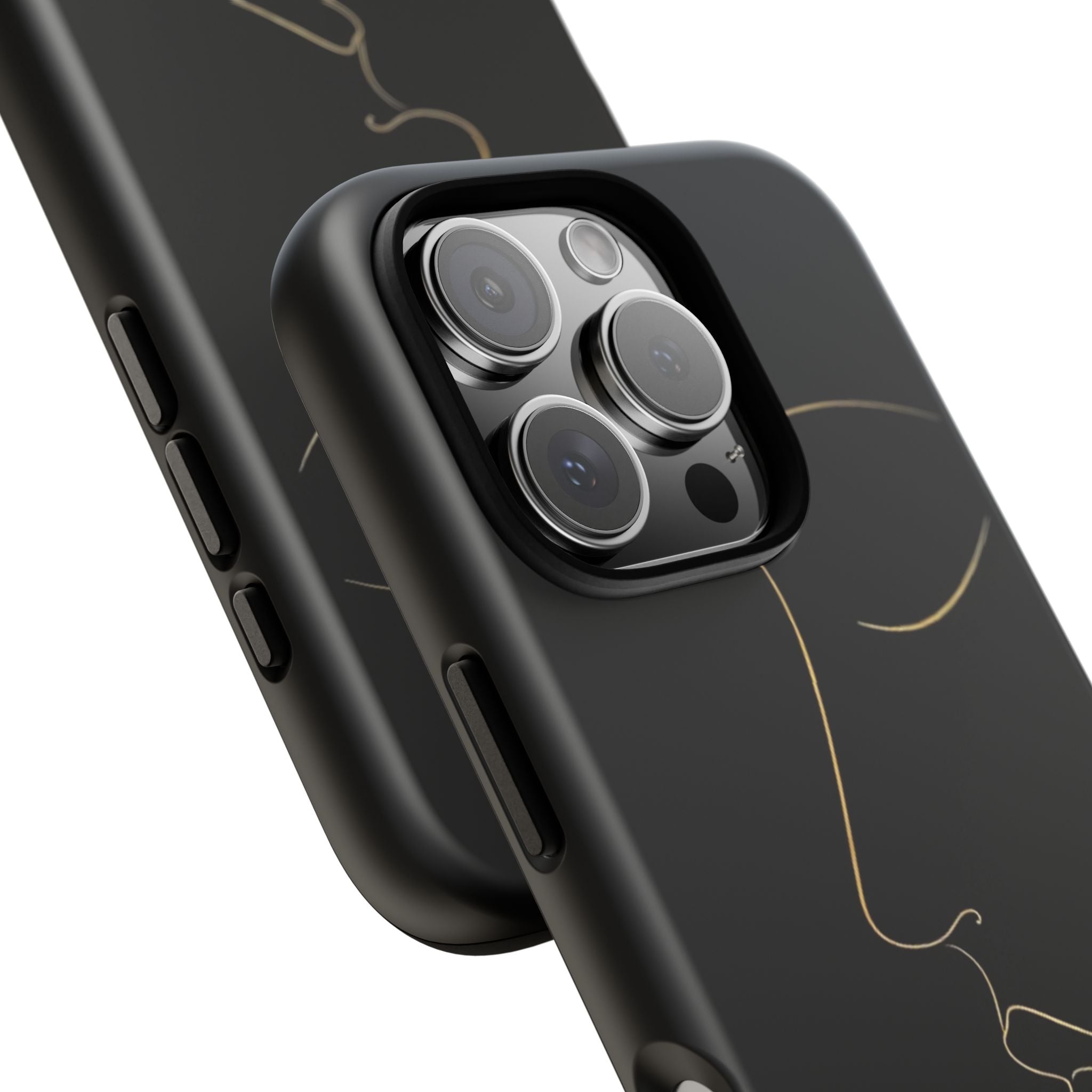 Android OR iPhone Compatible Cases - Gold Line Face Design - Unique Tough Cases