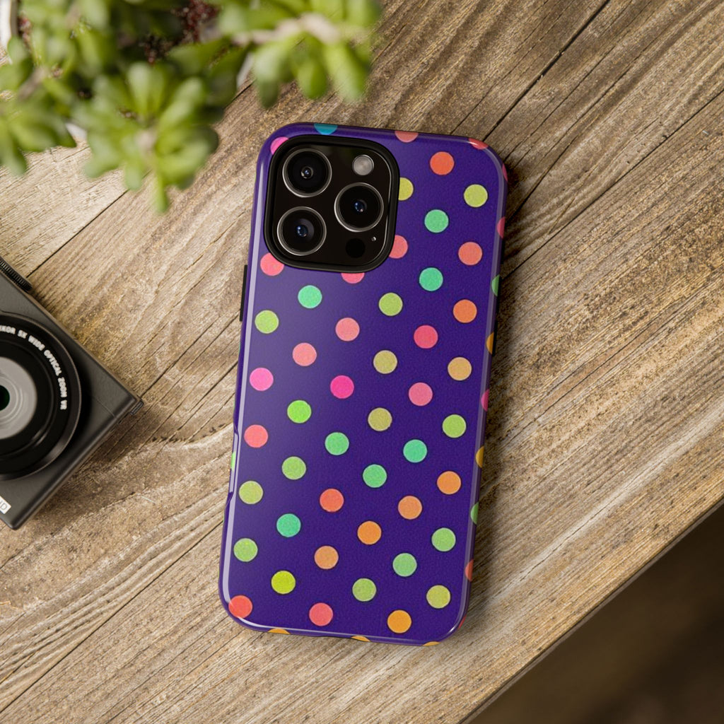 Colorful Polka Dot Tough Phone Case for iPhone