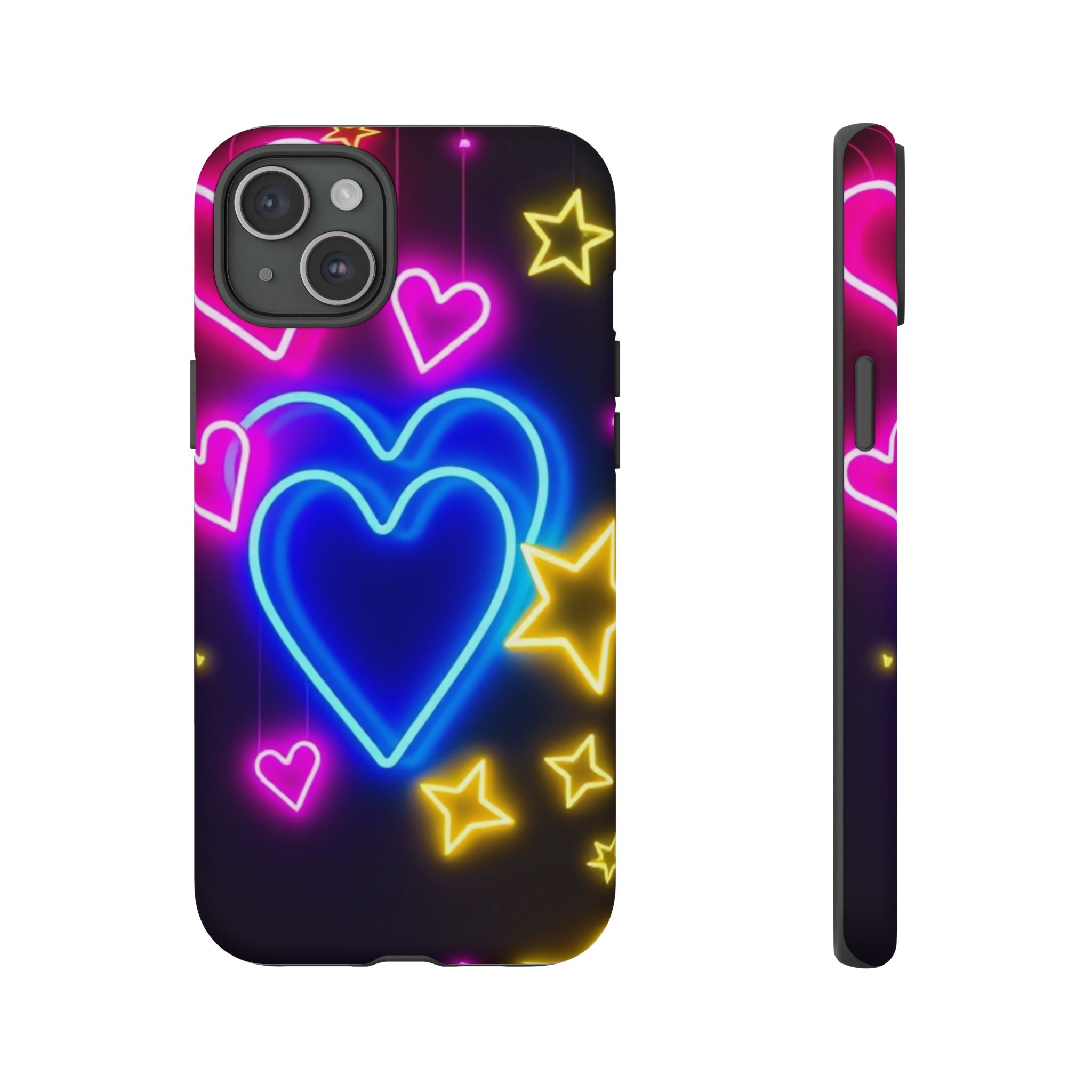 Android OR iPhone Compatible Cases - Neon Love Design - Unique Tough Cases
