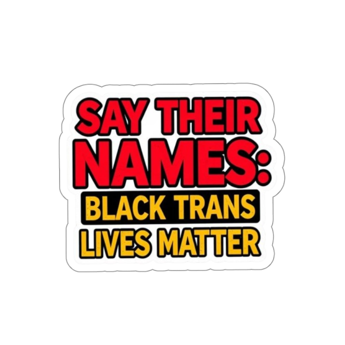 Die-Cut Stickers - SAY THEIR NAMES: BLACK TRANS LIVES MATTER