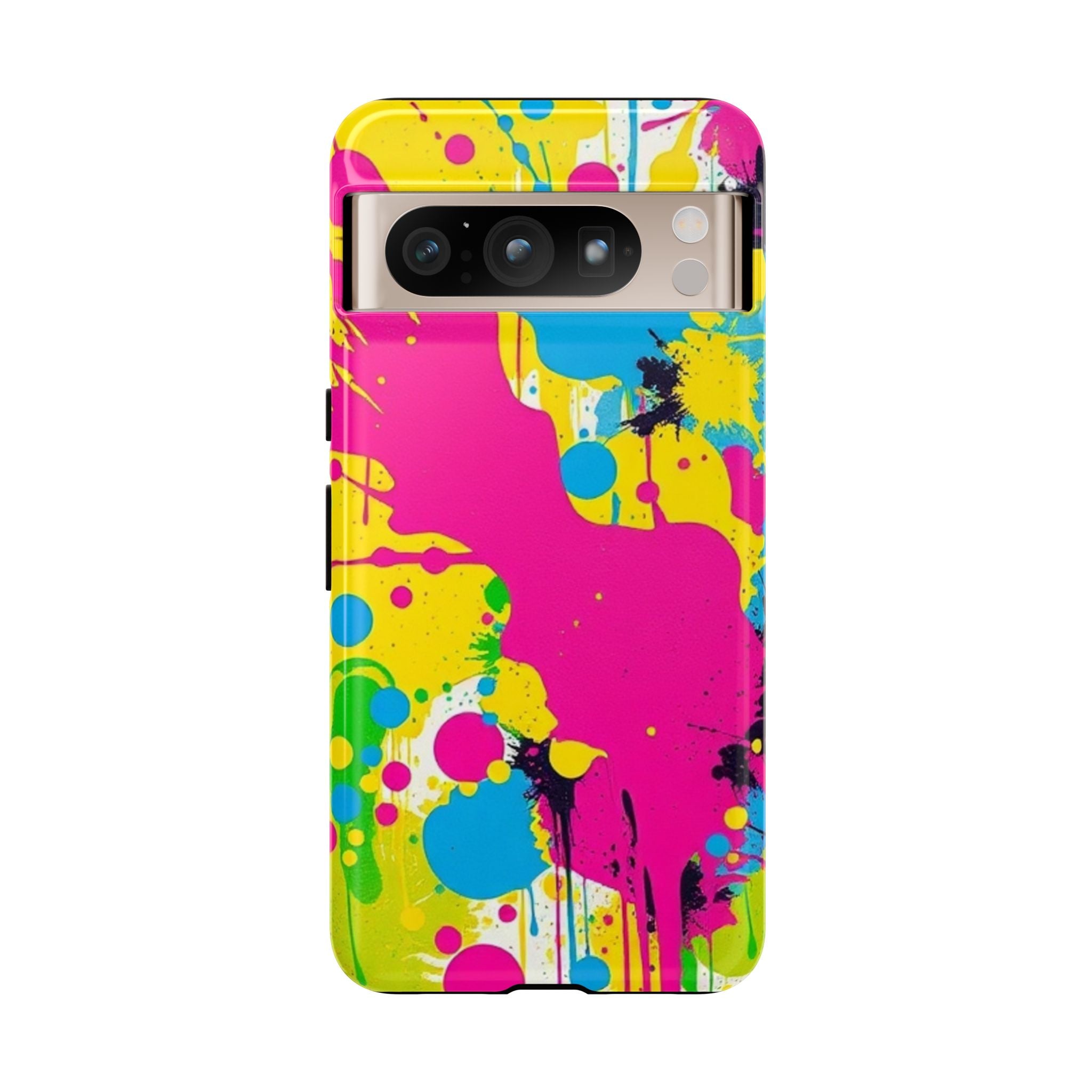 Android OR iPhone Compatible Cases - Crazy Retro Color Splash Design - Unique Tough Cases