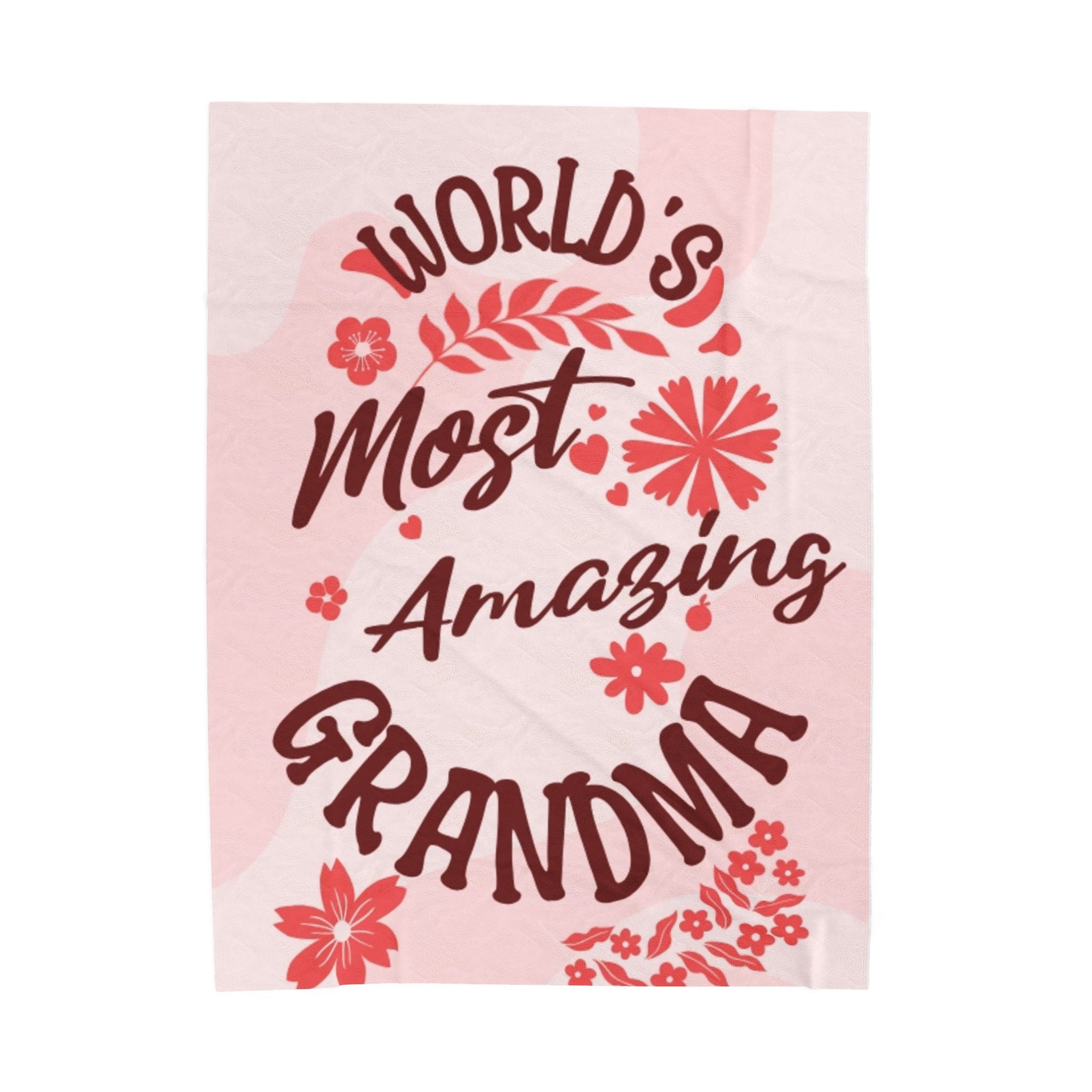 World's Most Amazing Grandma Velveteen Plush Blanket