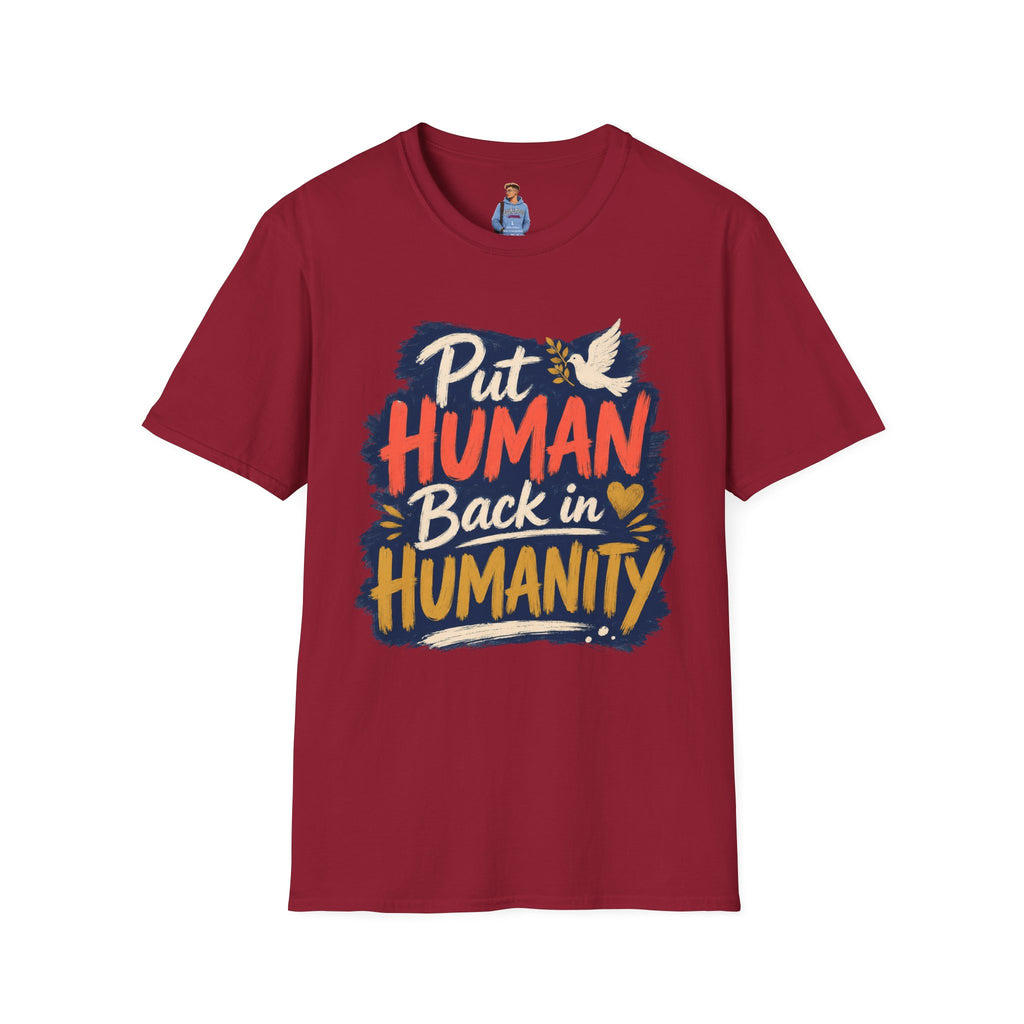 Put Human Back in Humanity T-Shirt — Inspirational Peace Dove Tee