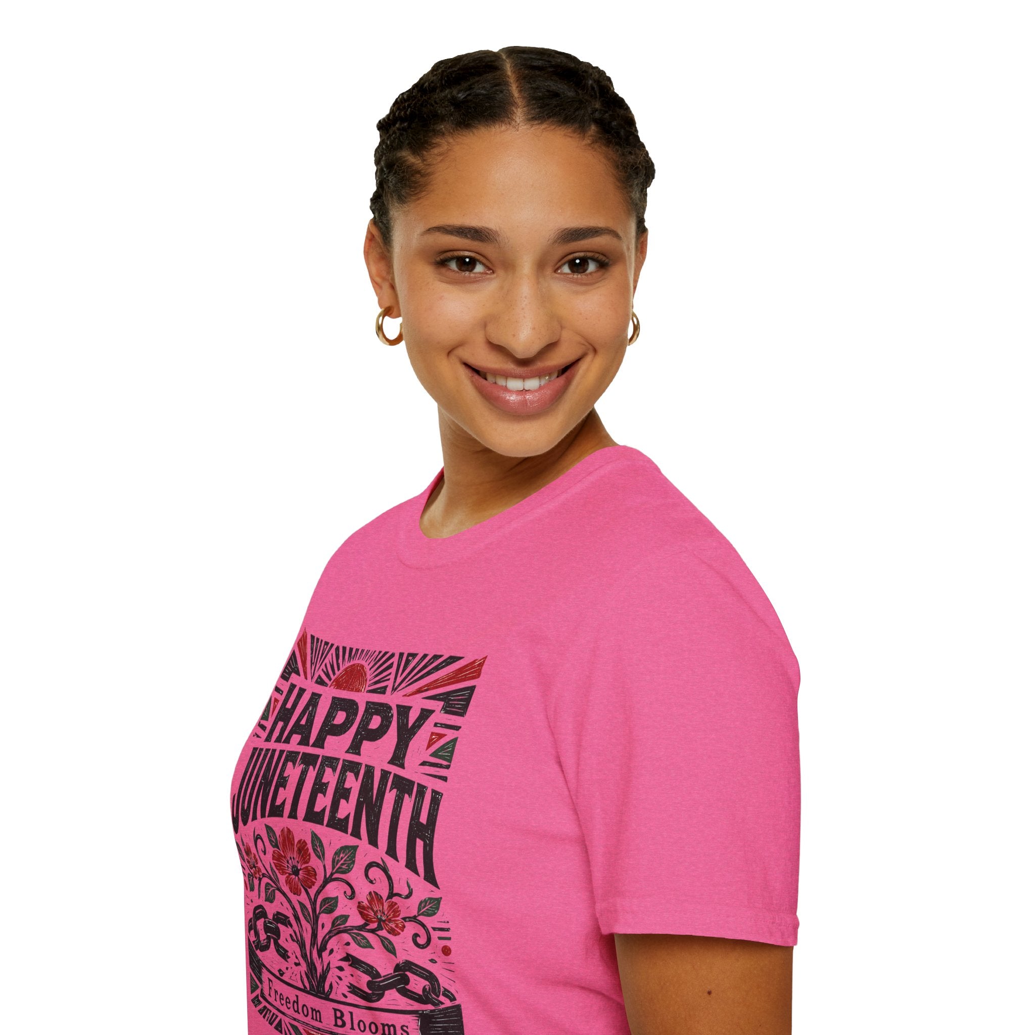 Juneteenth T-Shirt — "Happy Juneteenth" Floral Freedom Tee