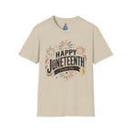 Juneteenth T-Shirt - "Happy Juneteenth" Fireworks Celebration Tee
