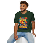 Love Is My Religion Retro Rainbow Graphic T-shirt
