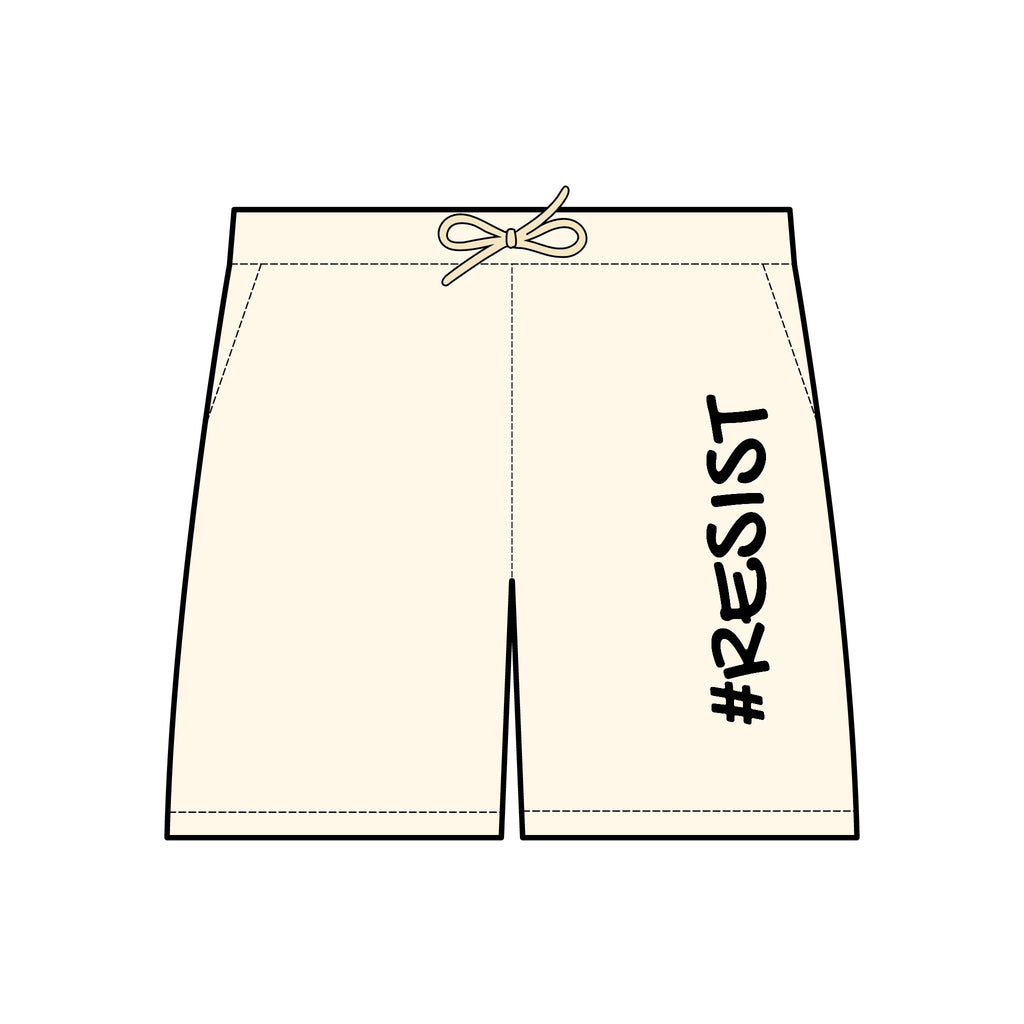Unisex Lightweight Fleece Sweat Shorts with '#RESIST' Design