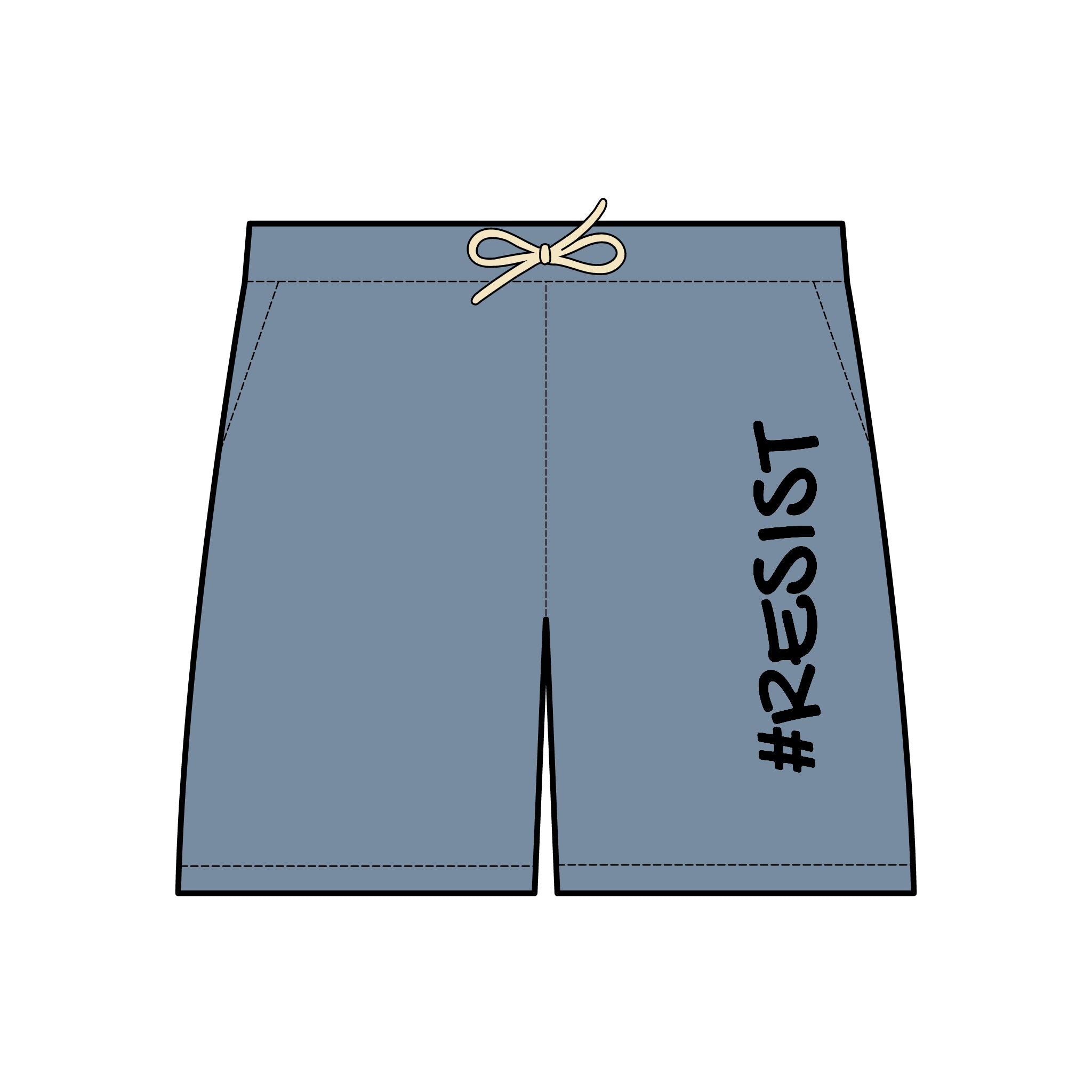Unisex Lightweight Fleece Sweat Shorts with '#RESIST' Design