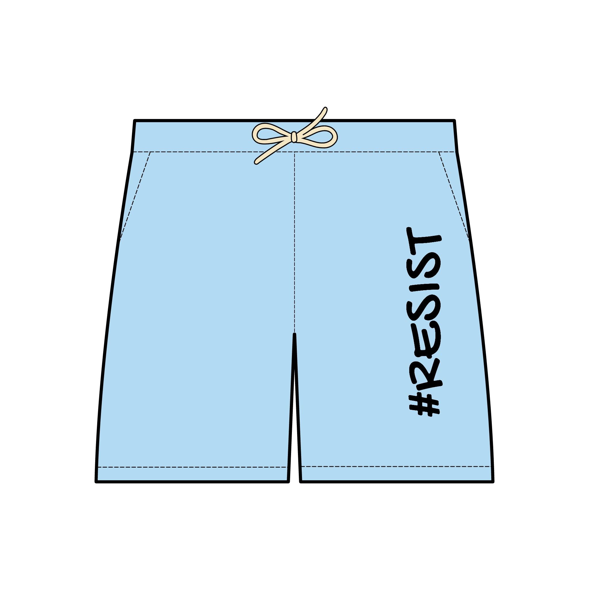 Unisex Lightweight Fleece Sweat Shorts with '#RESIST' Design