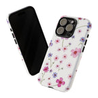 Floral Pink Wildflower Tough Phone Case for iPhone