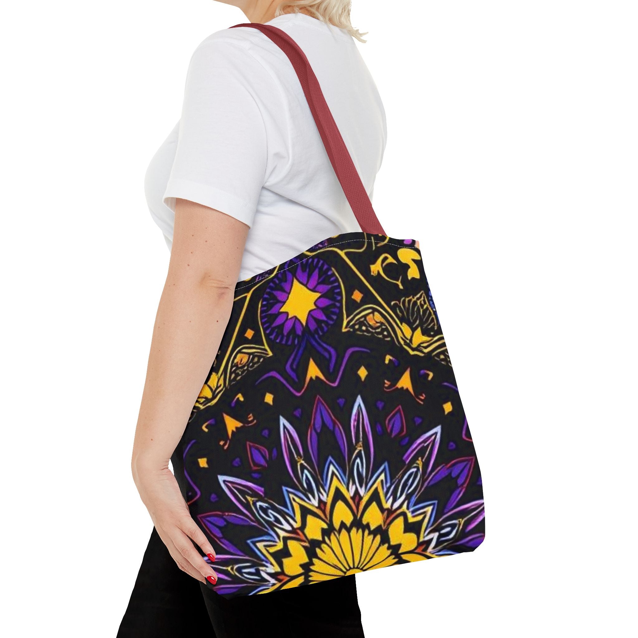 Purple & Yellow Design Tote Bag