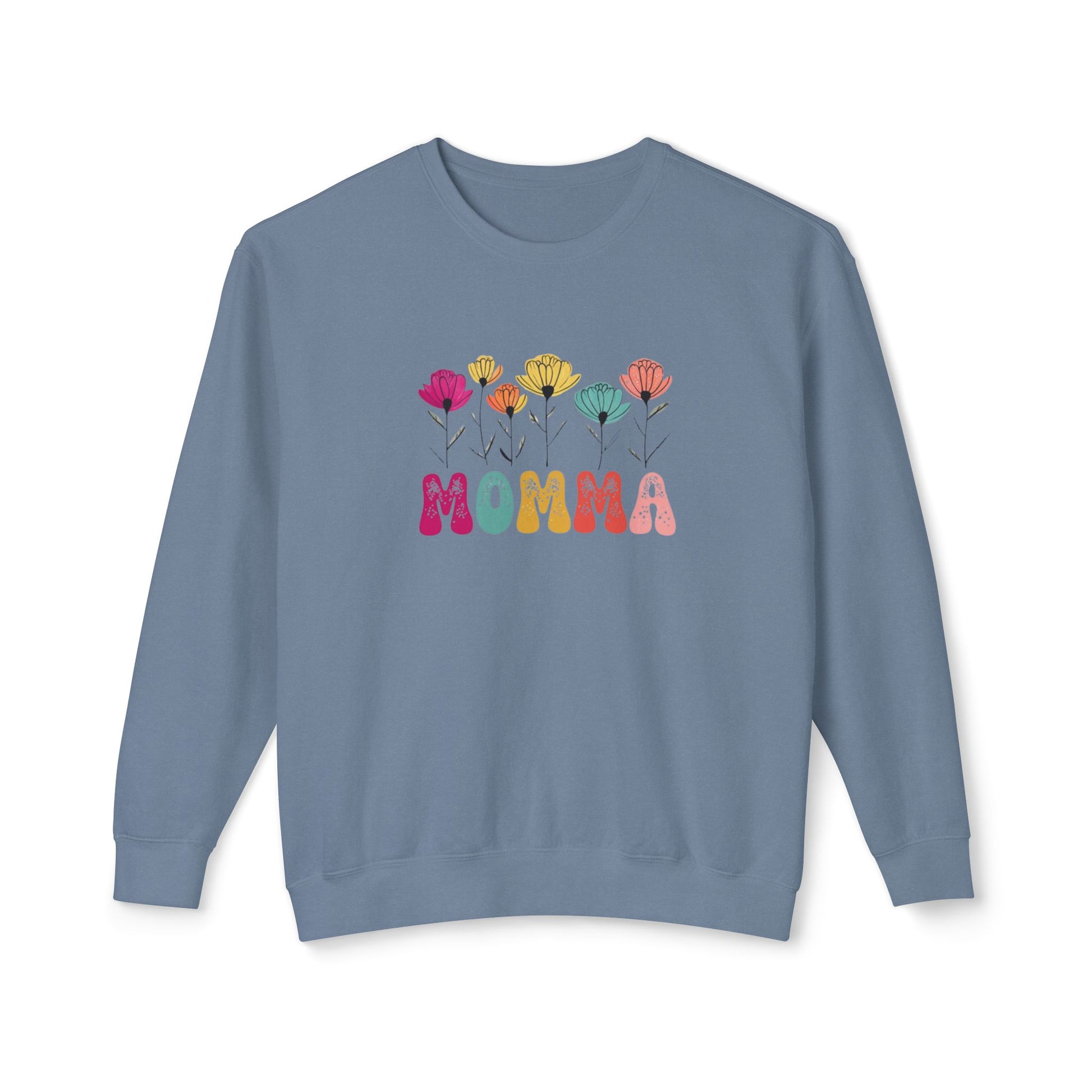 Unisex Lightweight Crewneck Sweatshirt - MAMA with Flowers
