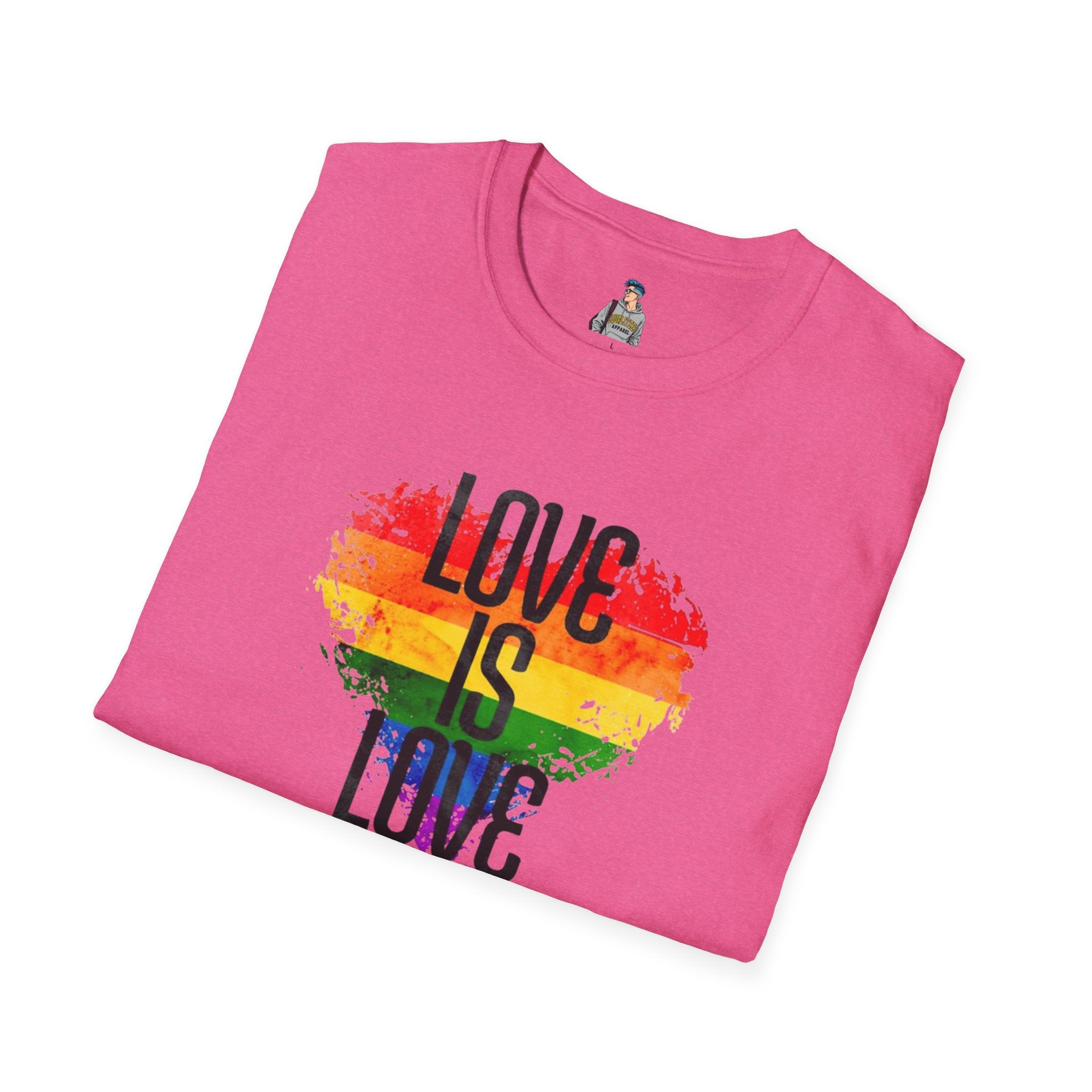 Pride Love Is Love Unisex Softstyle T-Shirt - EqualiTees.Me