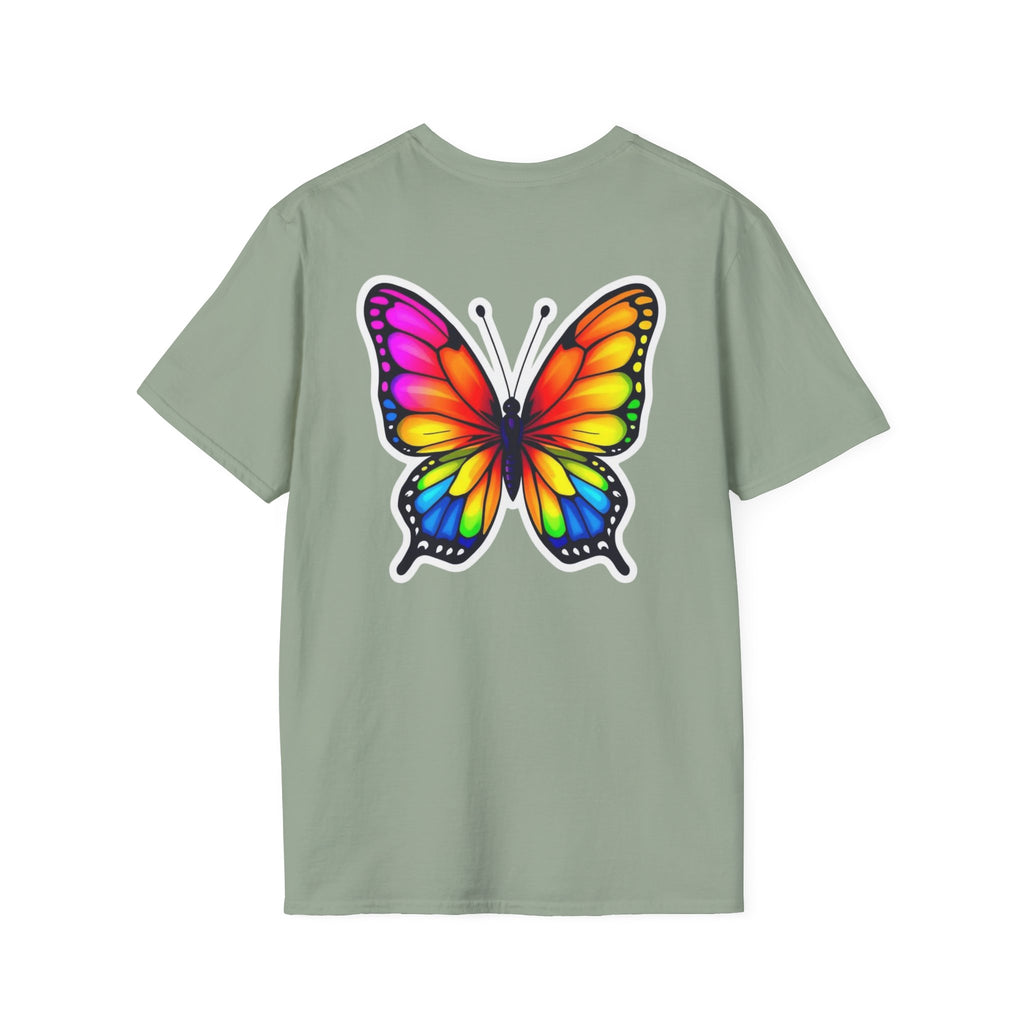 Rainbow Butterfly Cocoon Pride T-Shirt | Unisex Softstyle Tee