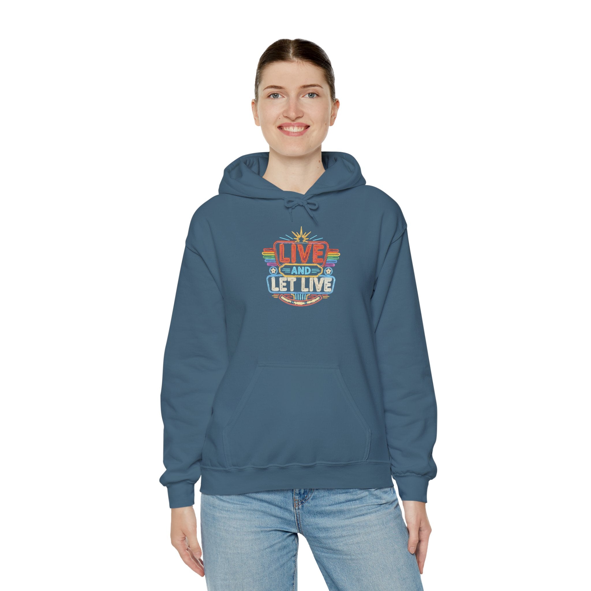 Live And Let Live Hoodie — Retro Peace Graphic Pullover