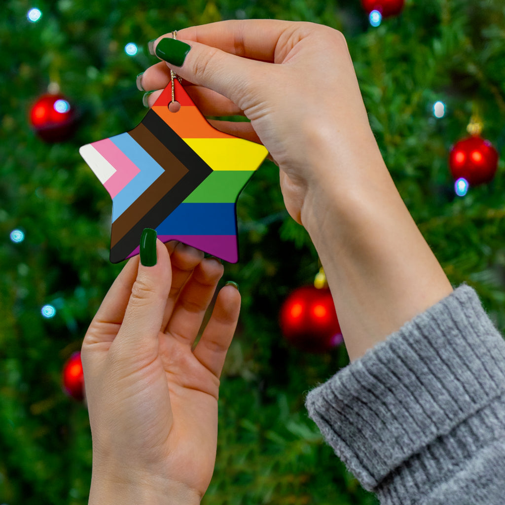 Pride Celebration Ceramic Ornaments - 4 Colorful Shapes