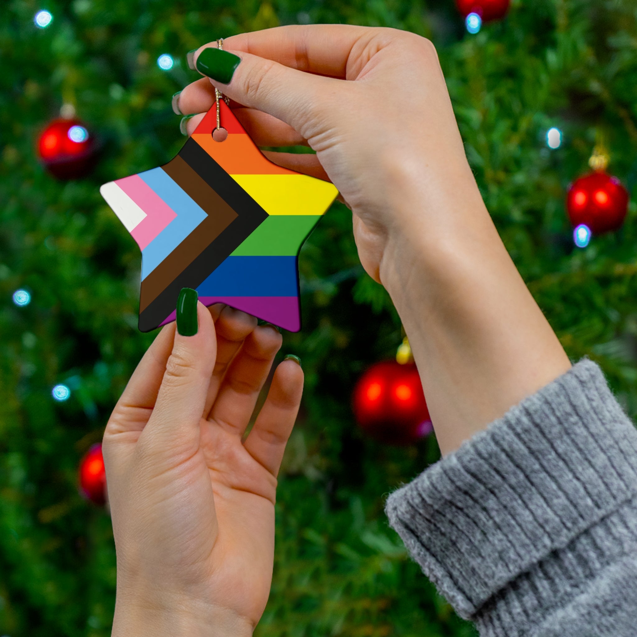 Pride Celebration Ceramic Ornaments - 4 Colorful Shapes