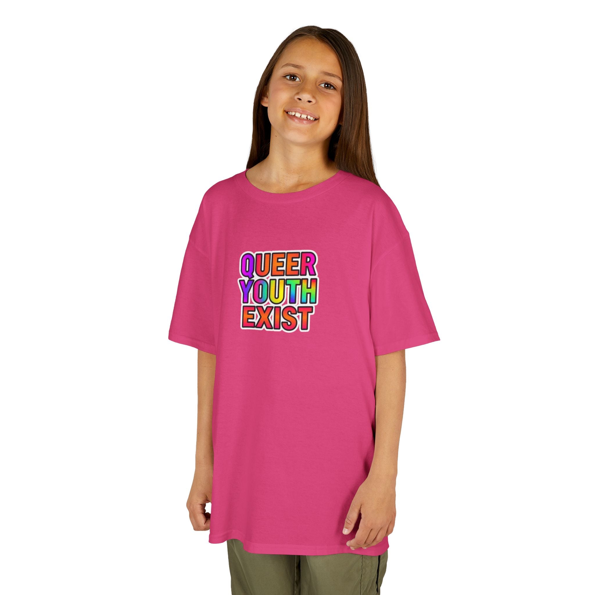 QUEER YOUTH EXIST Kids Heavy Cotton™ Tee - Pride Shirt for Children