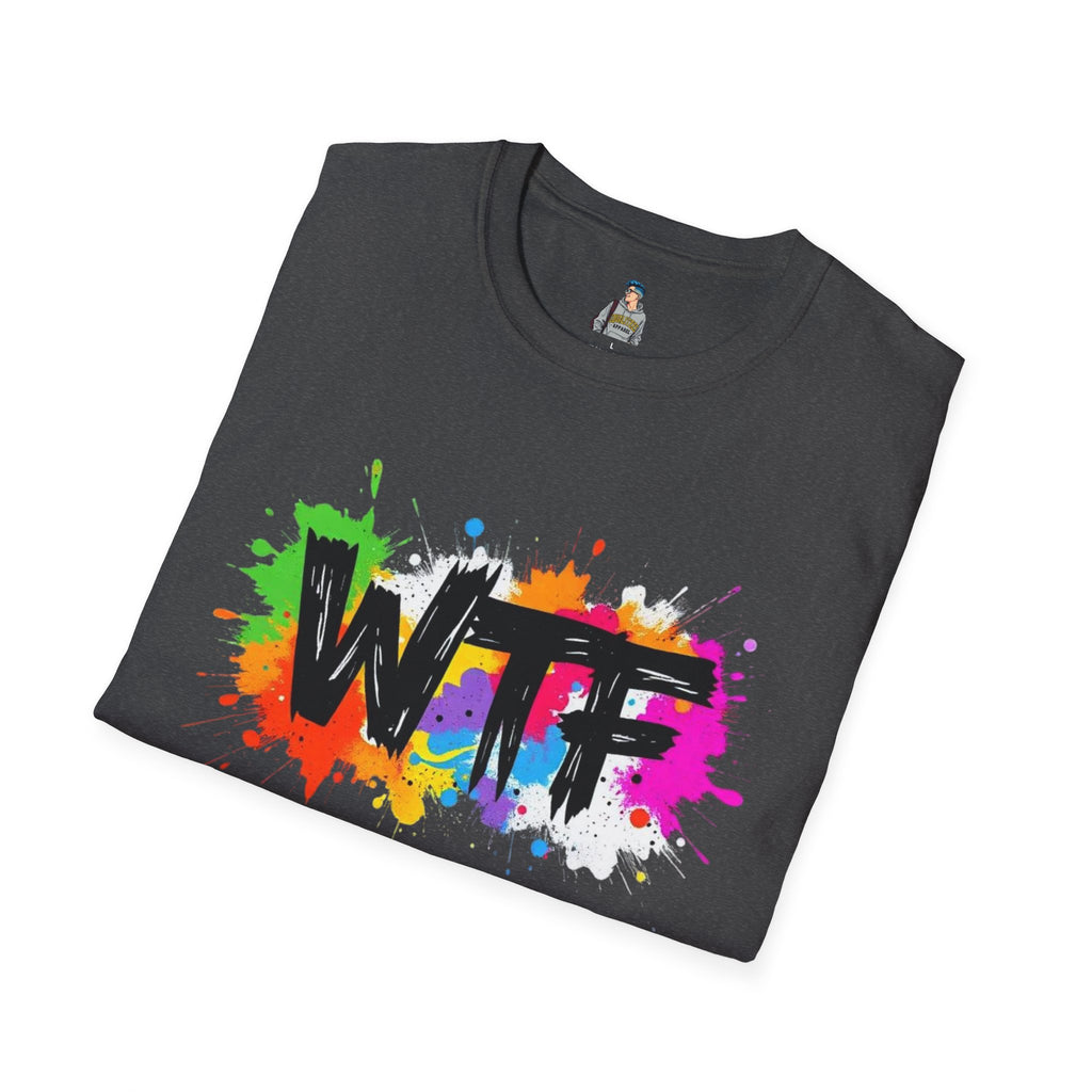 WTF Color Splash T-Shirt — Bold Rainbow Graphic Tee