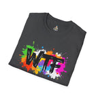 WTF Color Splash T-Shirt — Bold Rainbow Graphic Tee