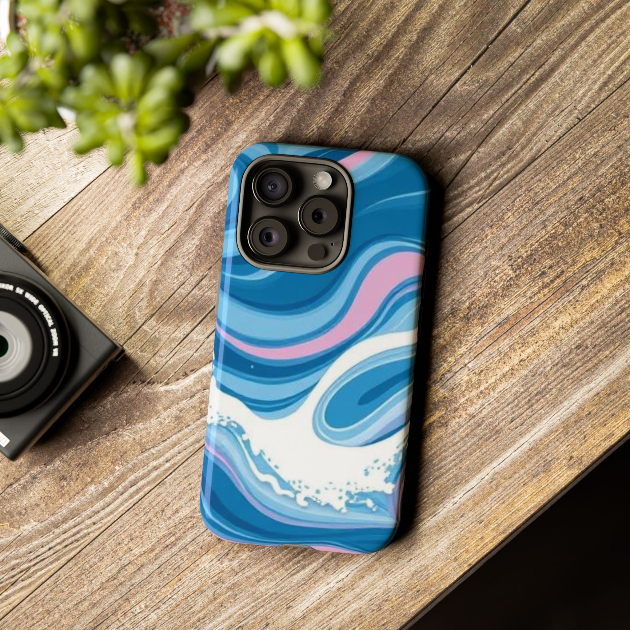 Blue & Pink Swirl Tough Case for iPhone