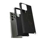 Android OR iPhone Compatible Cases - Gold Line Face Design - Unique Tough Cases