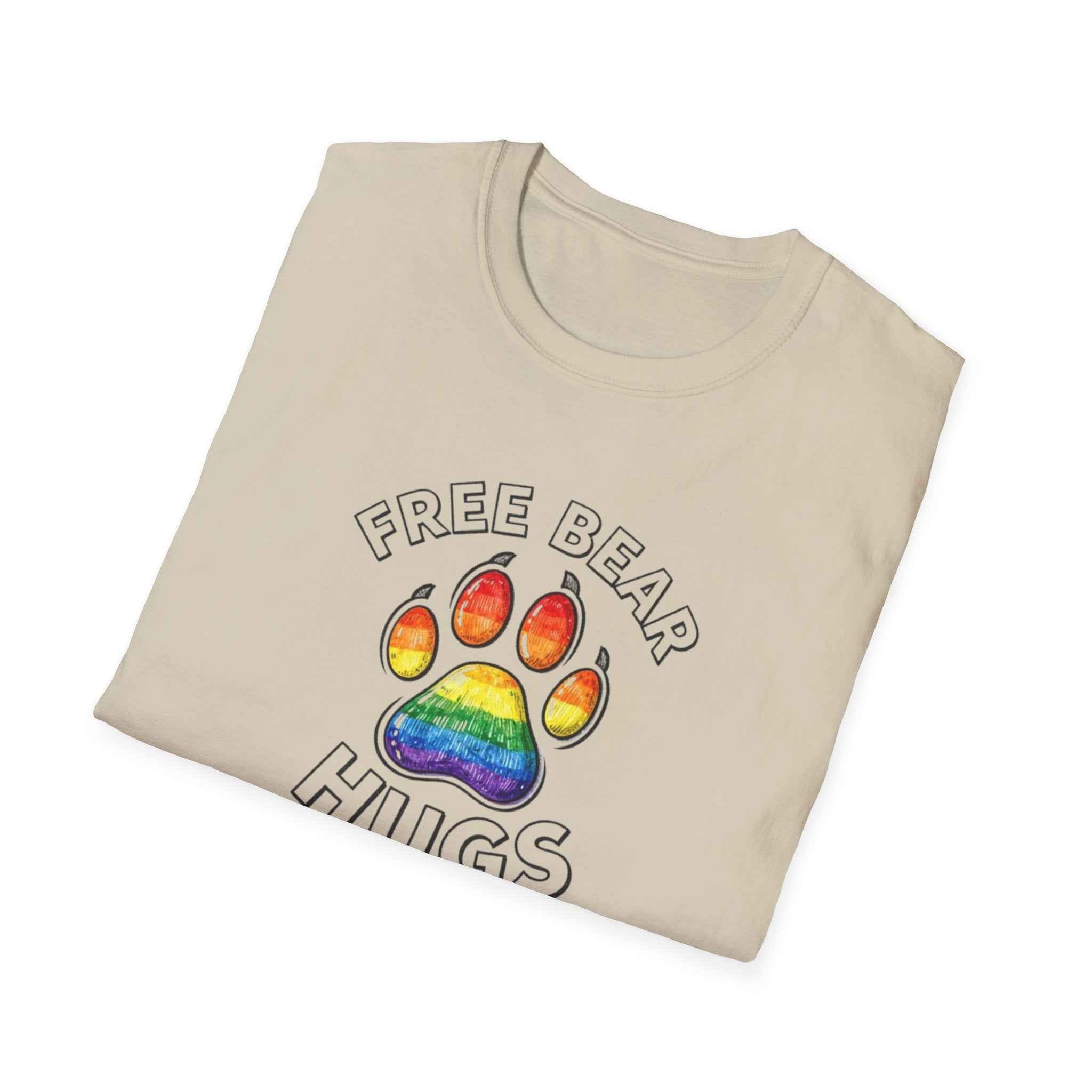 Free Bear Hugs Rainbow Paw T-Shirt