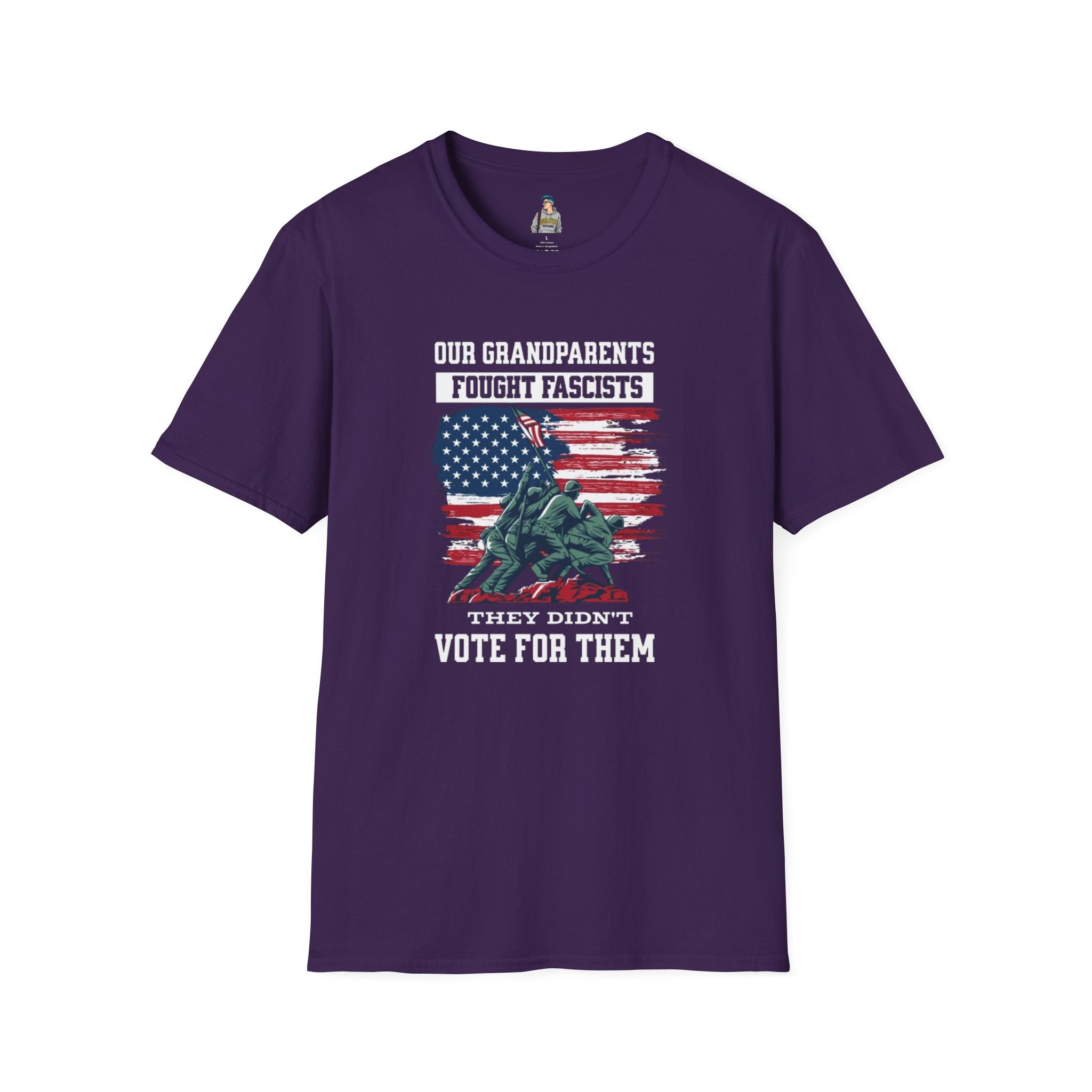 Unisex Softstyle T-Shirt: 'Our Grandparents Fought Fascists' Patriotic Tee