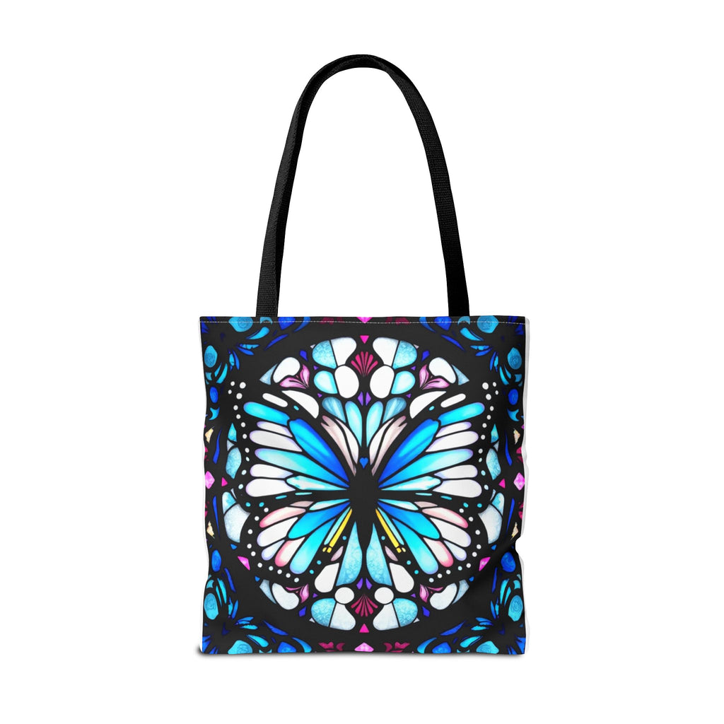 Colorful Butterfly Stained Glass Design Tote Bag