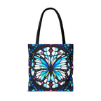 Colorful Butterfly Stained Glass Design Tote Bag