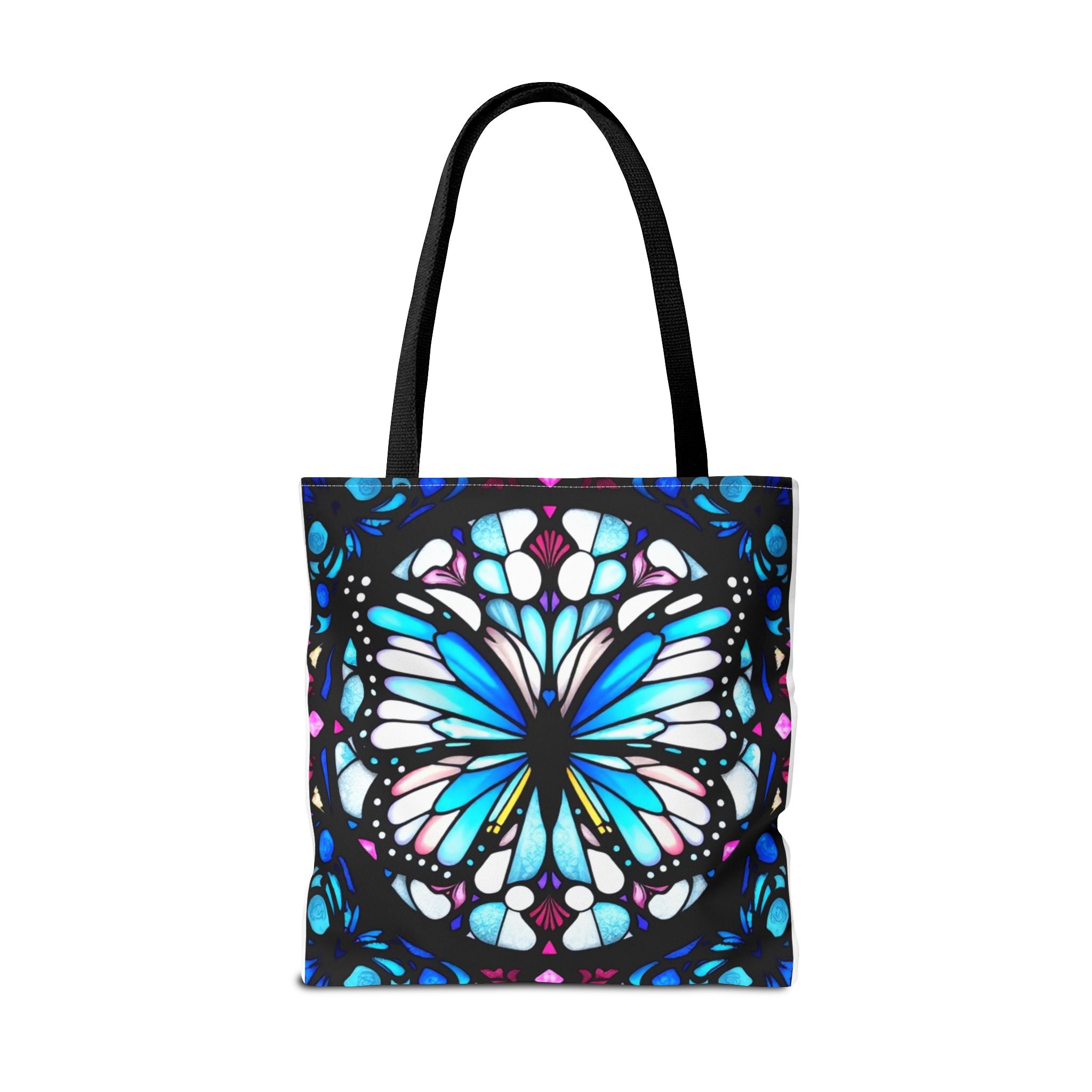 Colorful Butterfly Stained Glass Design Tote Bag