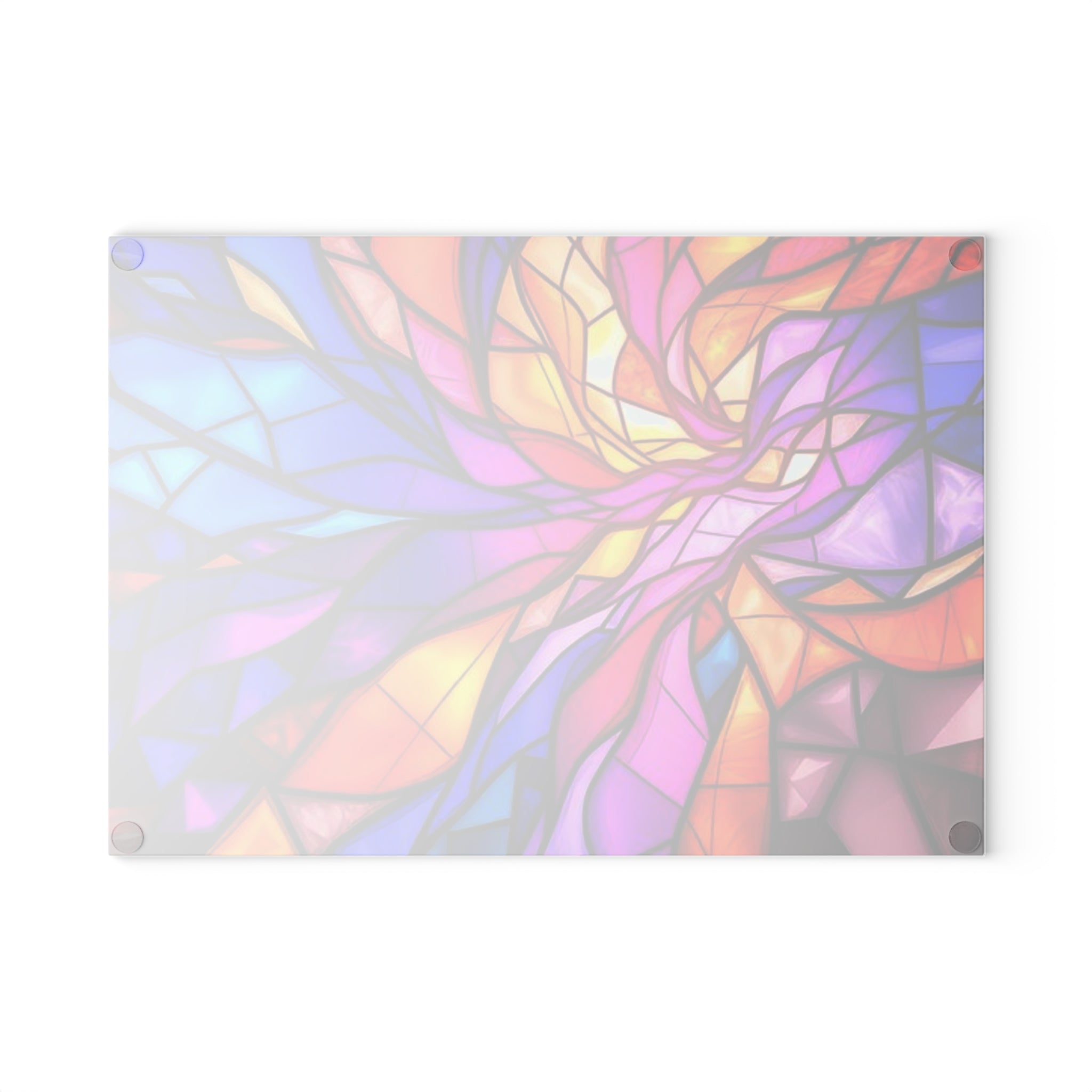 Vibrant Stained Glass Cutting Board - Colorful Kitchen Decor for Culinary Enthusiasts