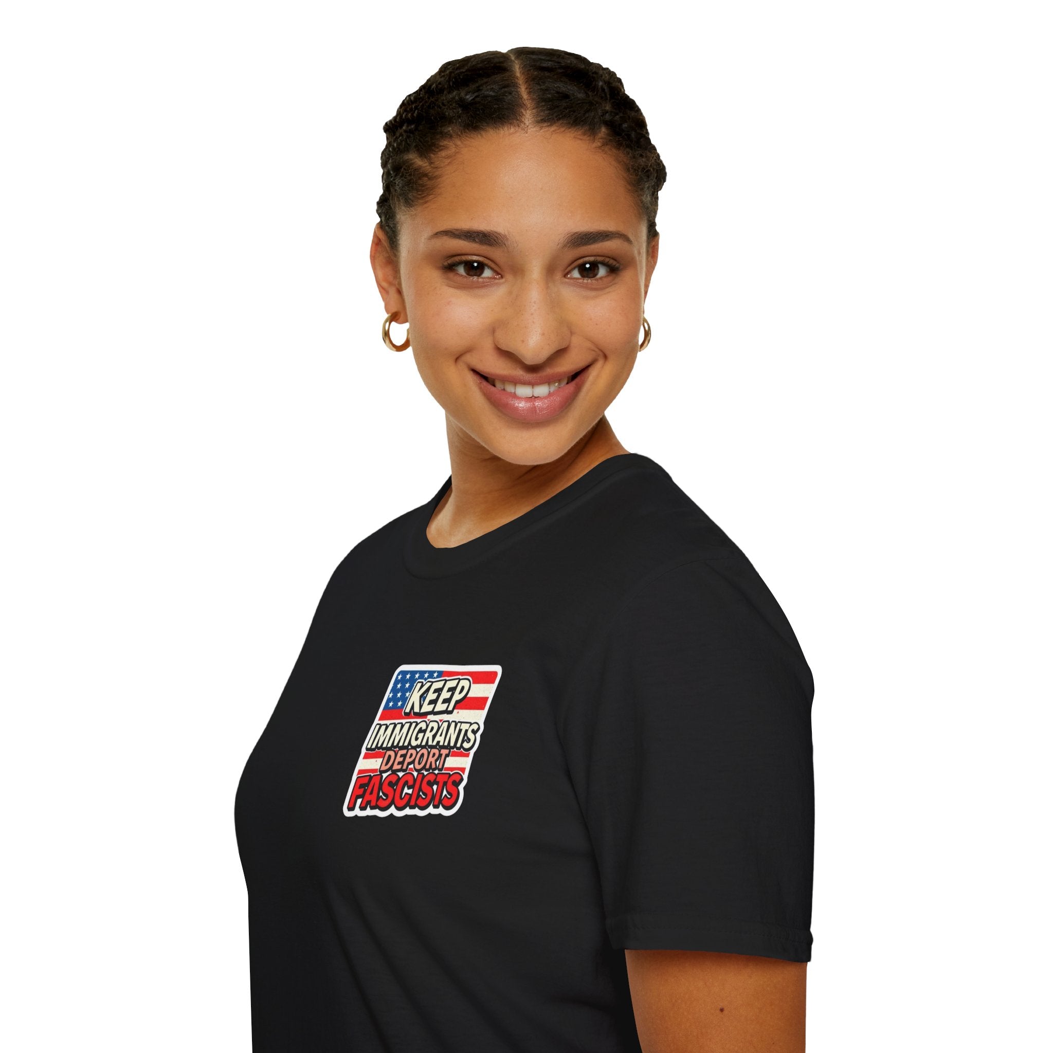 Keep Immigrants Deport Fascists Unisex Softstyle T-Shirt