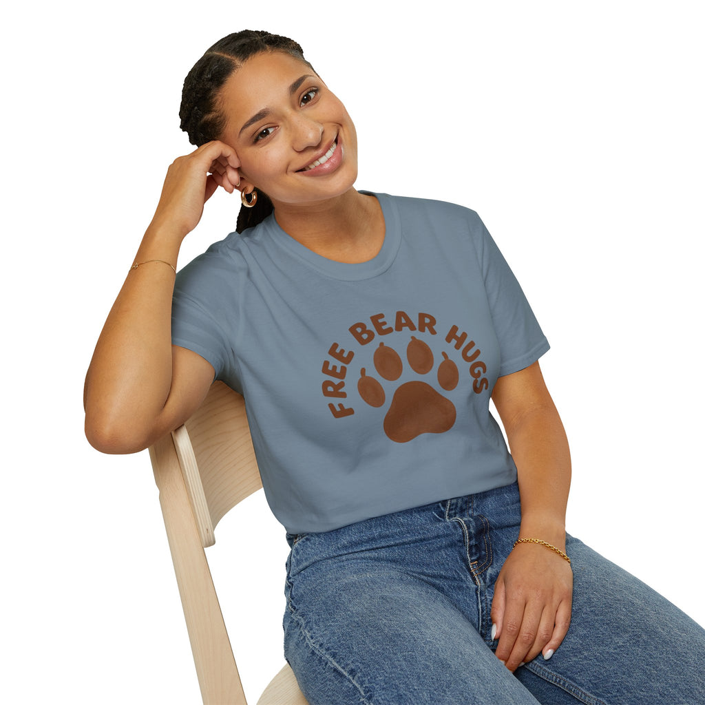 Free Bear Hugs T-Shirt — Cute Paw Print Wildlife Tee