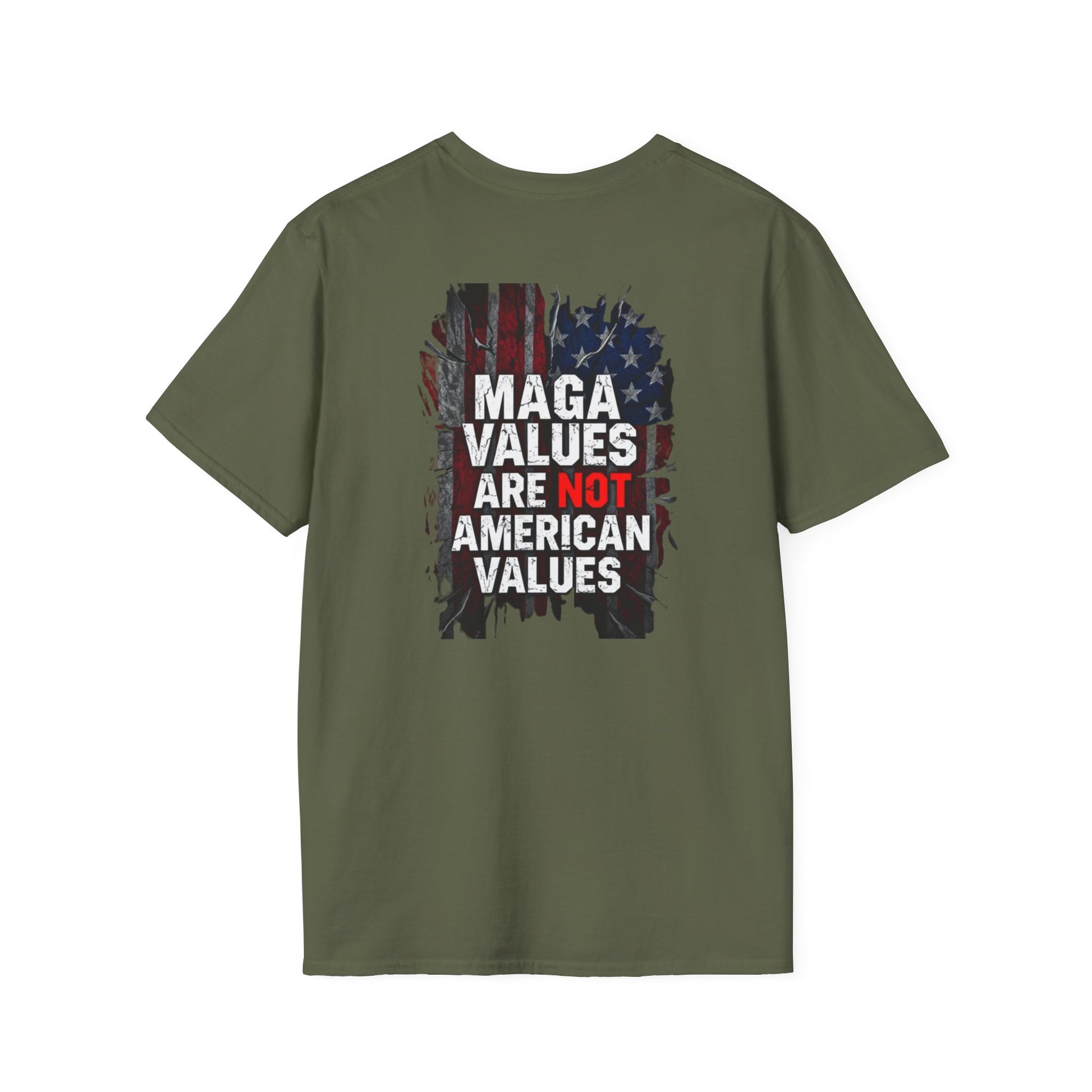 Unisex Softstyle T-Shirt - 'The People United' & 'MAGA Values Are NOT American Values' Graphic Tee