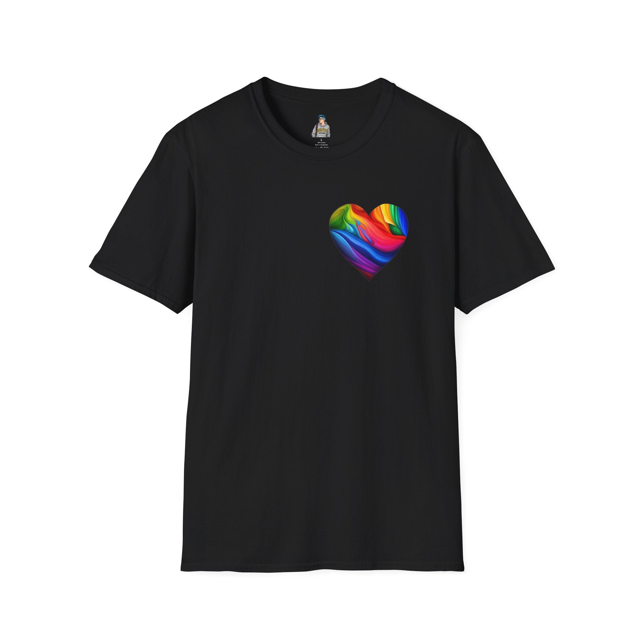Unisex Softstyle T-Shirt - Pride Heart Design with 'Existence is Resistance'