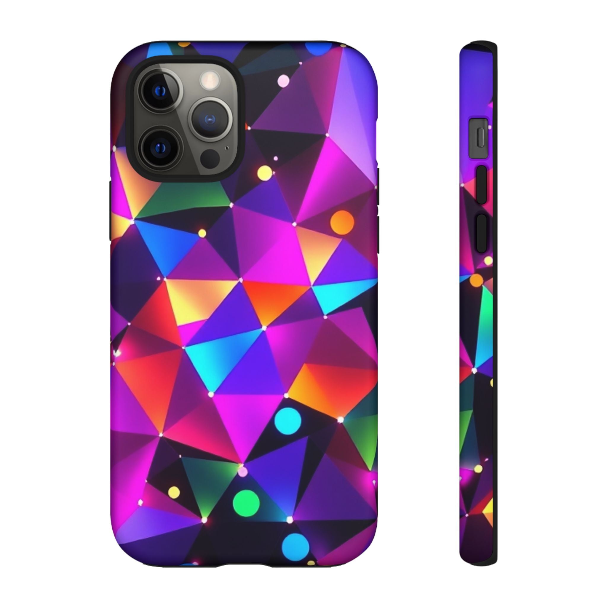 Android OR iPhone Compatible Cases - Colorful Angles Design - Unique Tough Cases