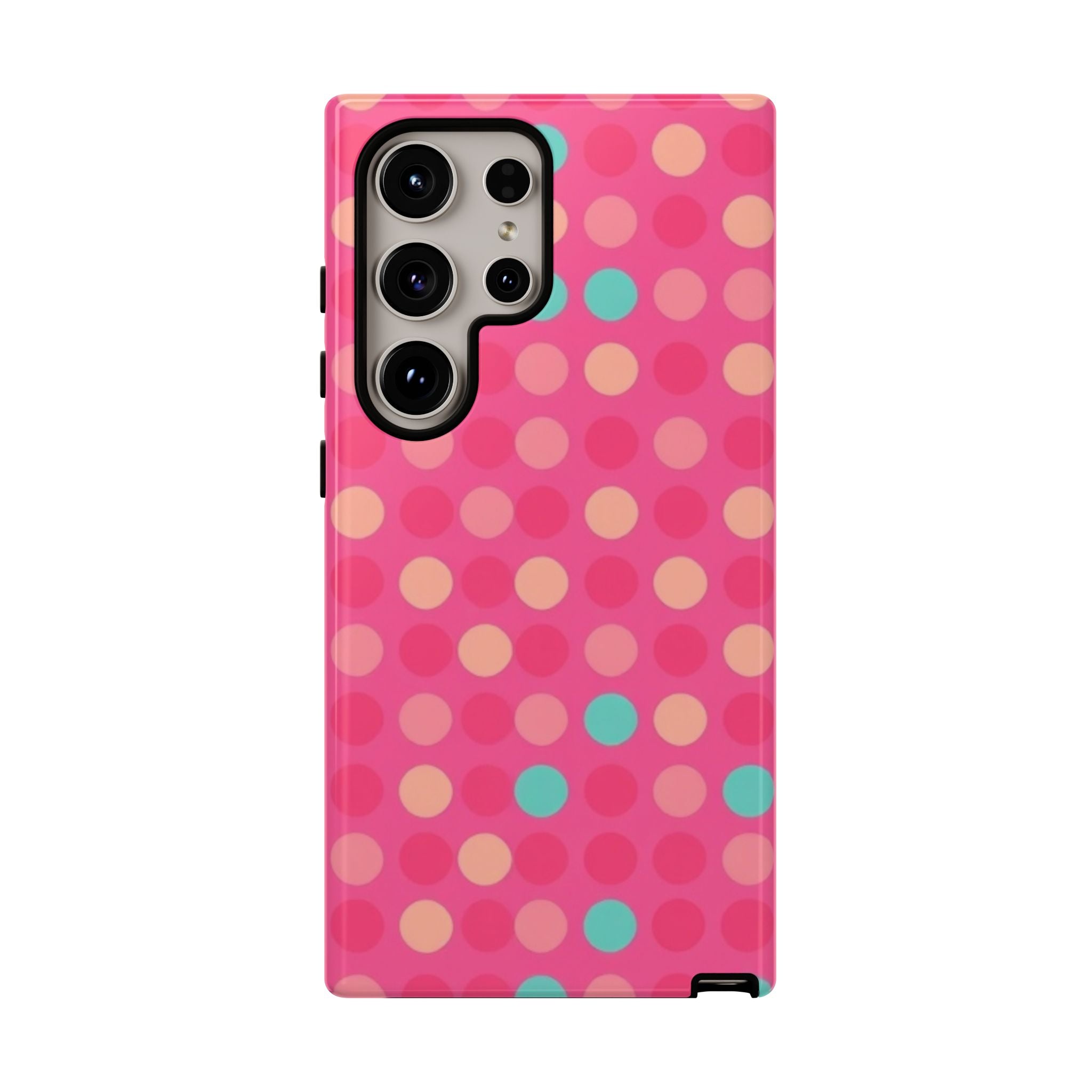 Android OR iPhone Protective Cases - Retro Polka Dots Pattern Tough Case