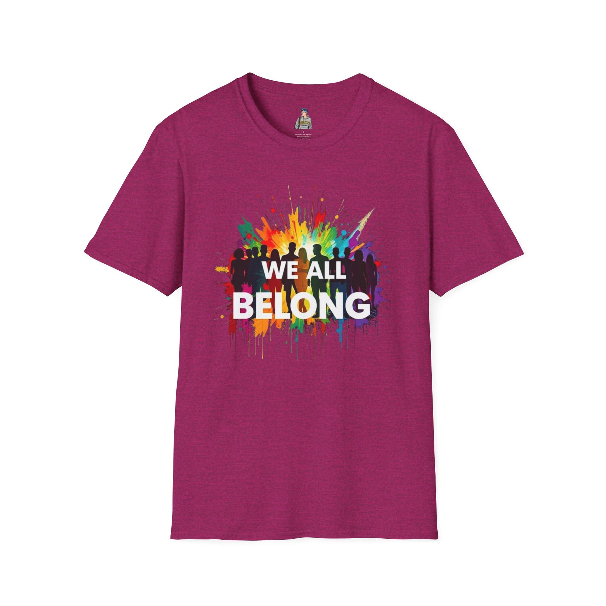 We All Belong Unisex Softstyle T-Shirt - Colorful Pride Tee