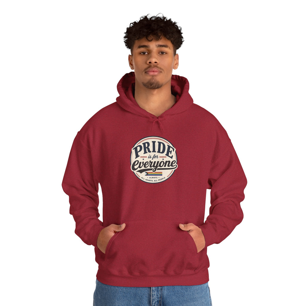 Pride Is For Everyone Pullover Hoodie — Vintage Graphic Inclusivity Sweatshirt