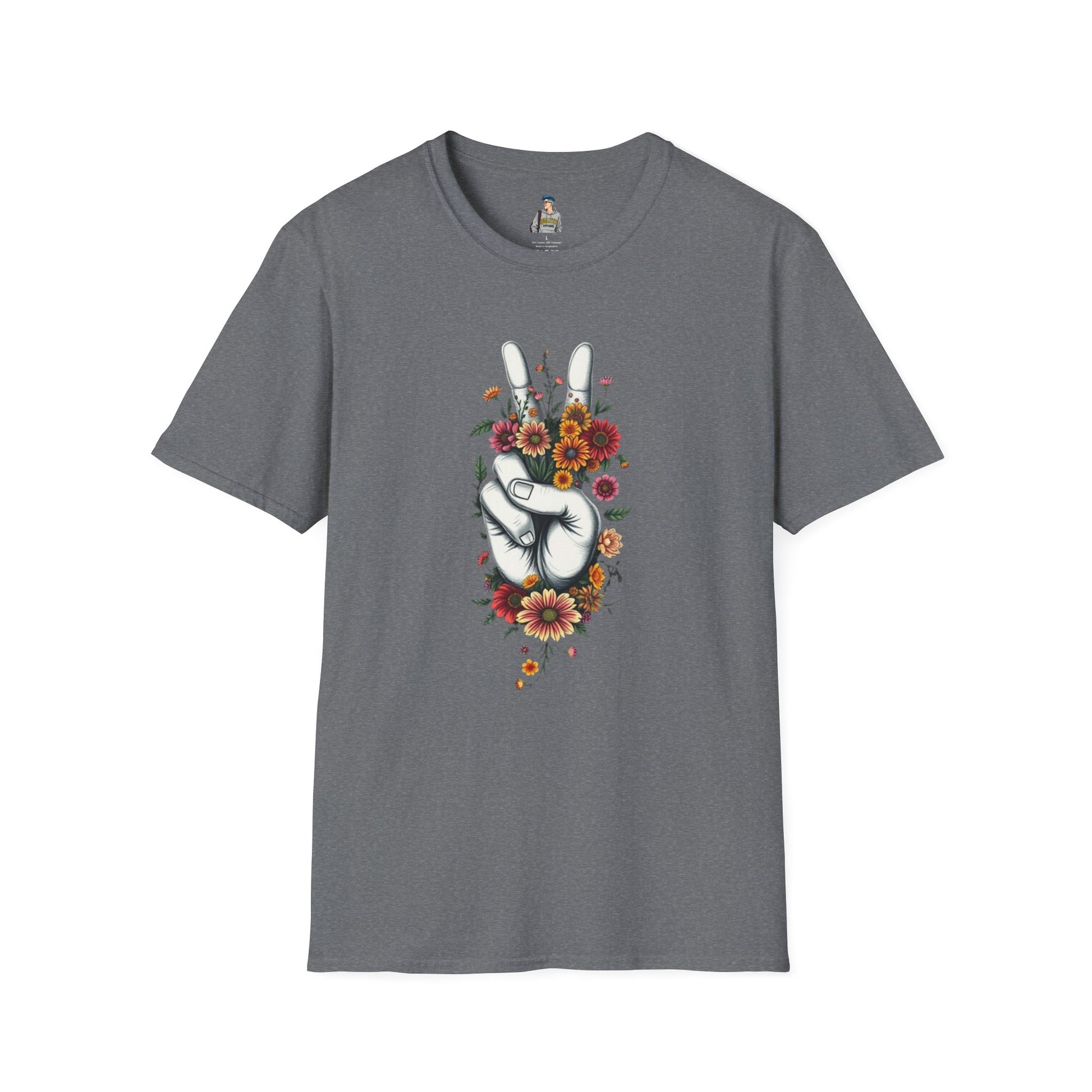 Grow Peace Unisex Softstyle T-Shirt - Boho Inspiration, Perfect for Festivals and Everyday Wear