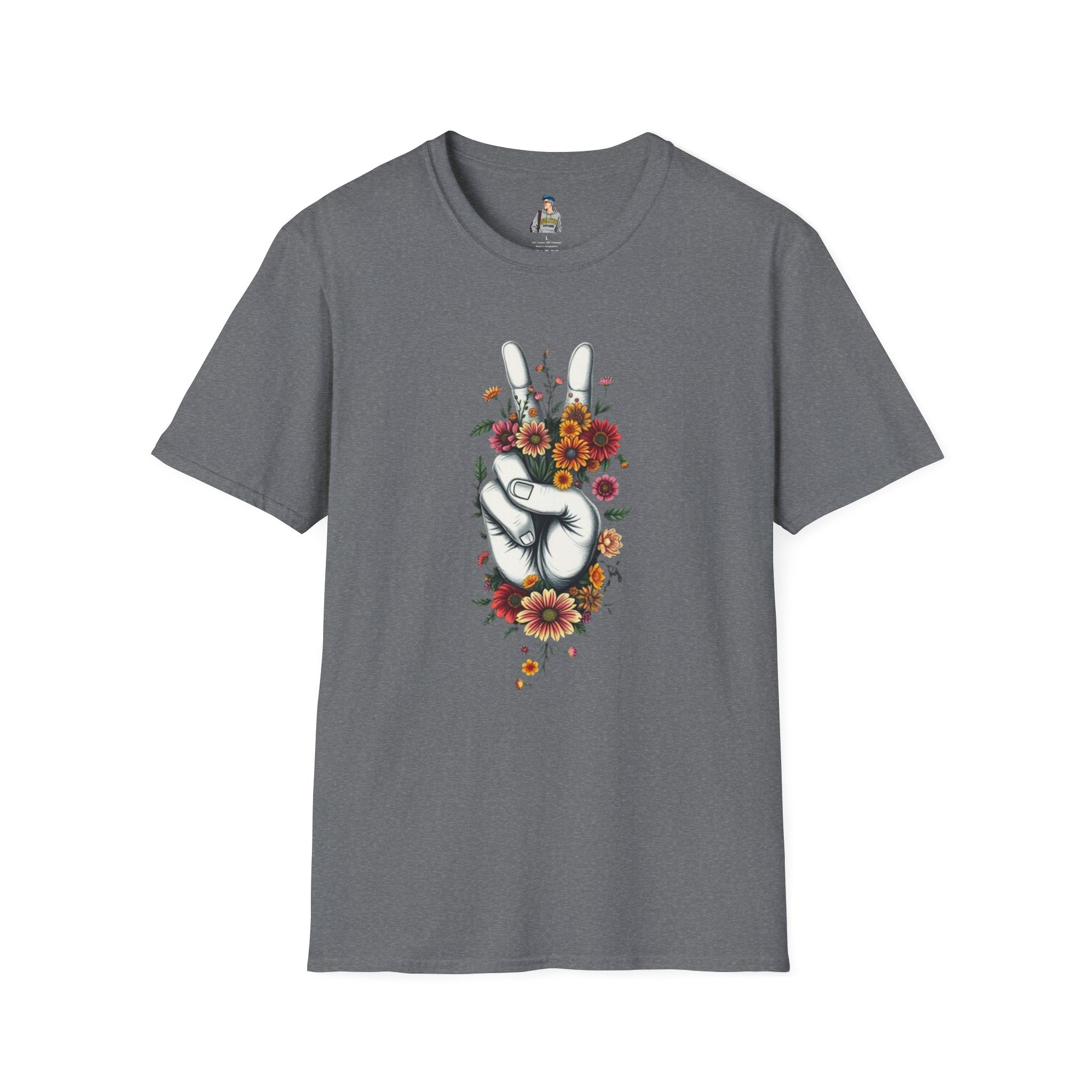 Grow Peace Unisex Softstyle T-Shirt - Boho Inspiration, Perfect for Festivals and Everyday Wear
