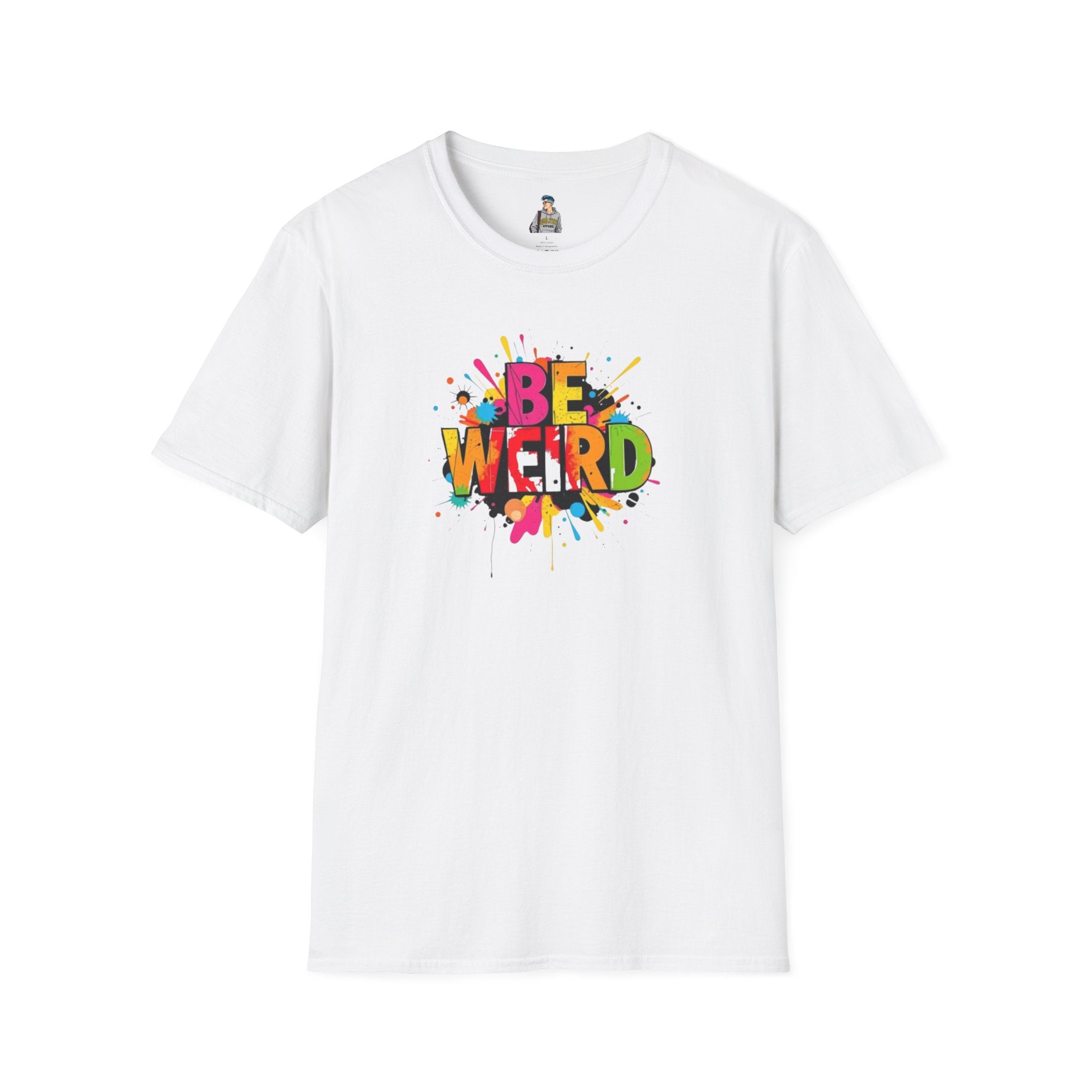 Be Weird Unisex Softstyle T-Shirt - Fun and Colorful Graphic Tee for Self-Expression