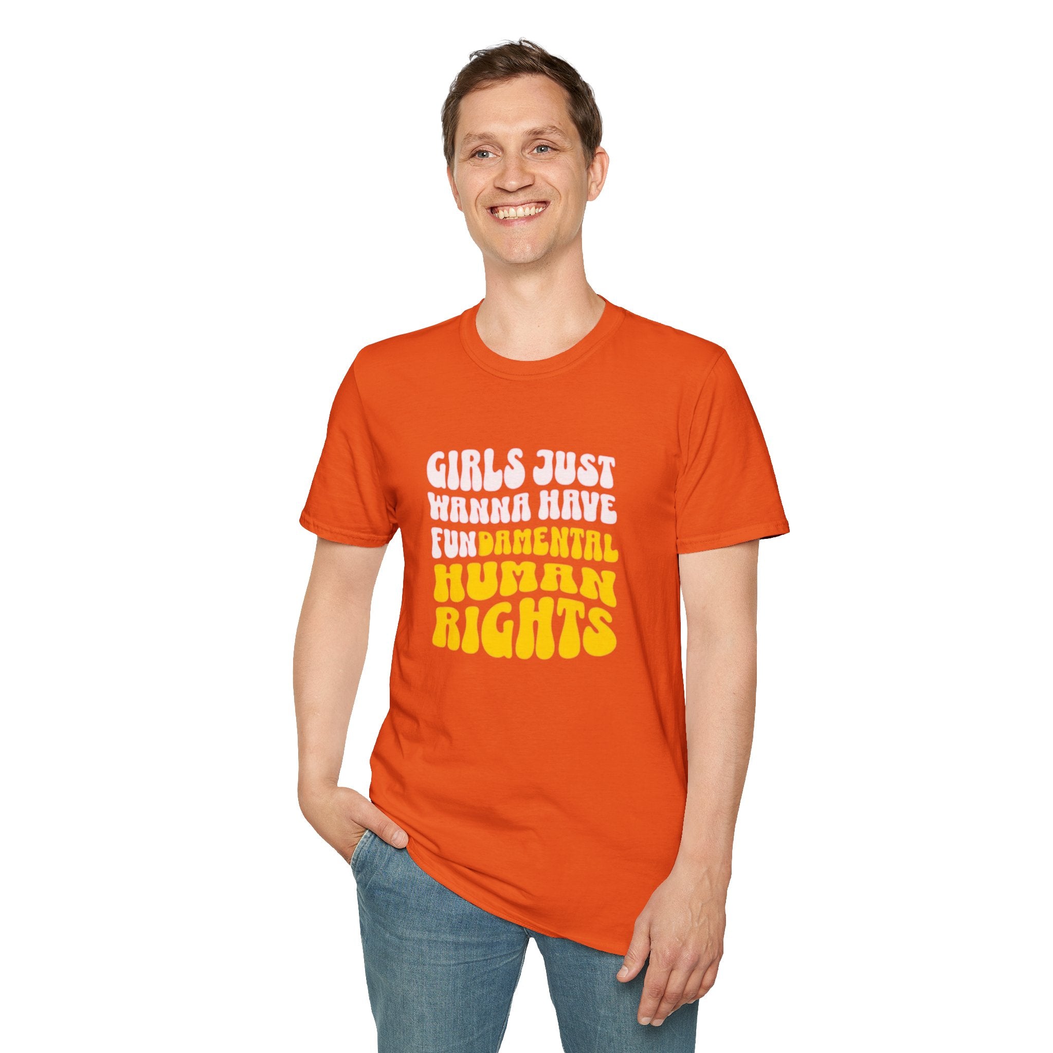 Girls Just Wanna Have Fundamental Human Rights Unisex Softstyle T-Shirt - EqualiTees.Me
