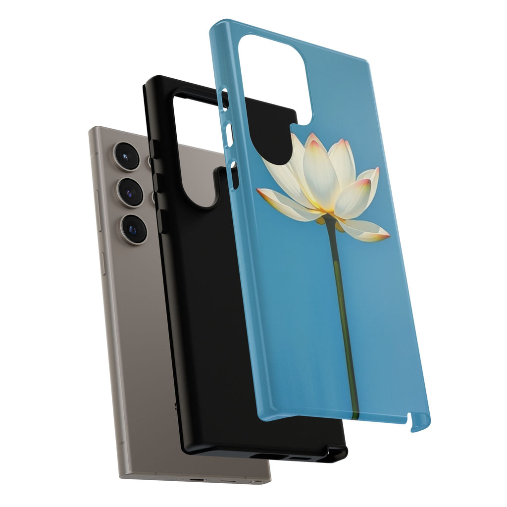 Open White Peace Lily Design Tough Case For Android & iPhone